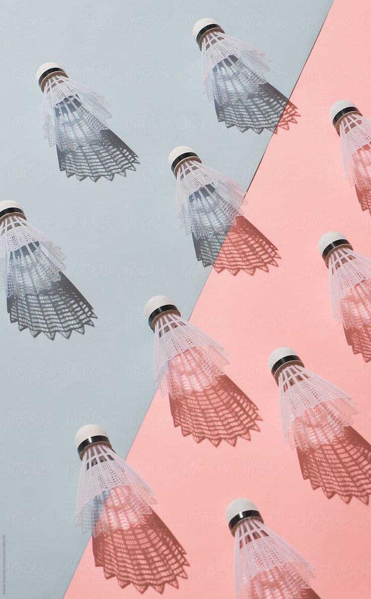 Badminton Rackets On Pink And Blue Background by Audrey Shtecinjo. Badminton, We bare bears wallpaper, Anime art girl