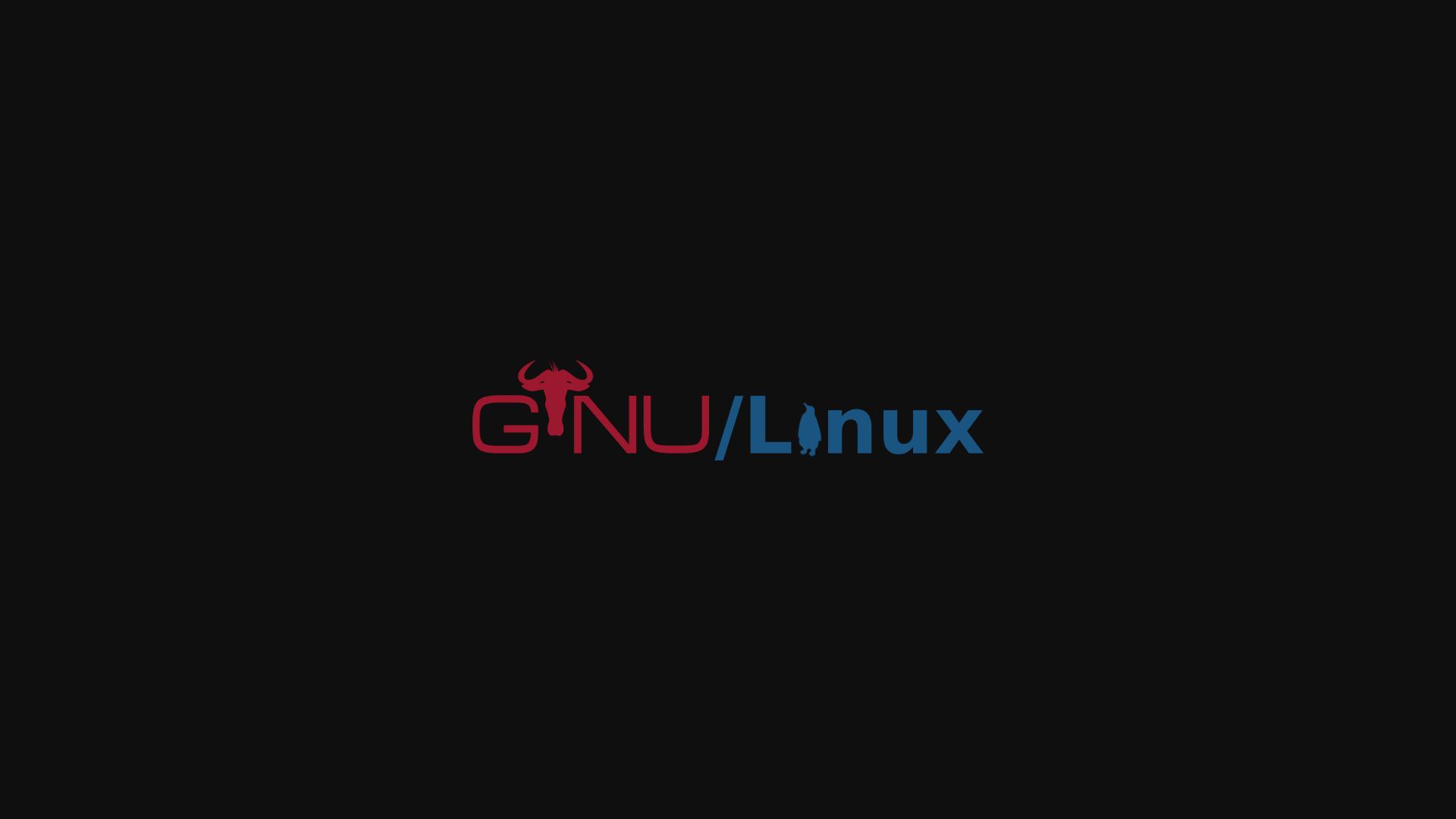 Simple Background Typography Blue Linux Red Gnu