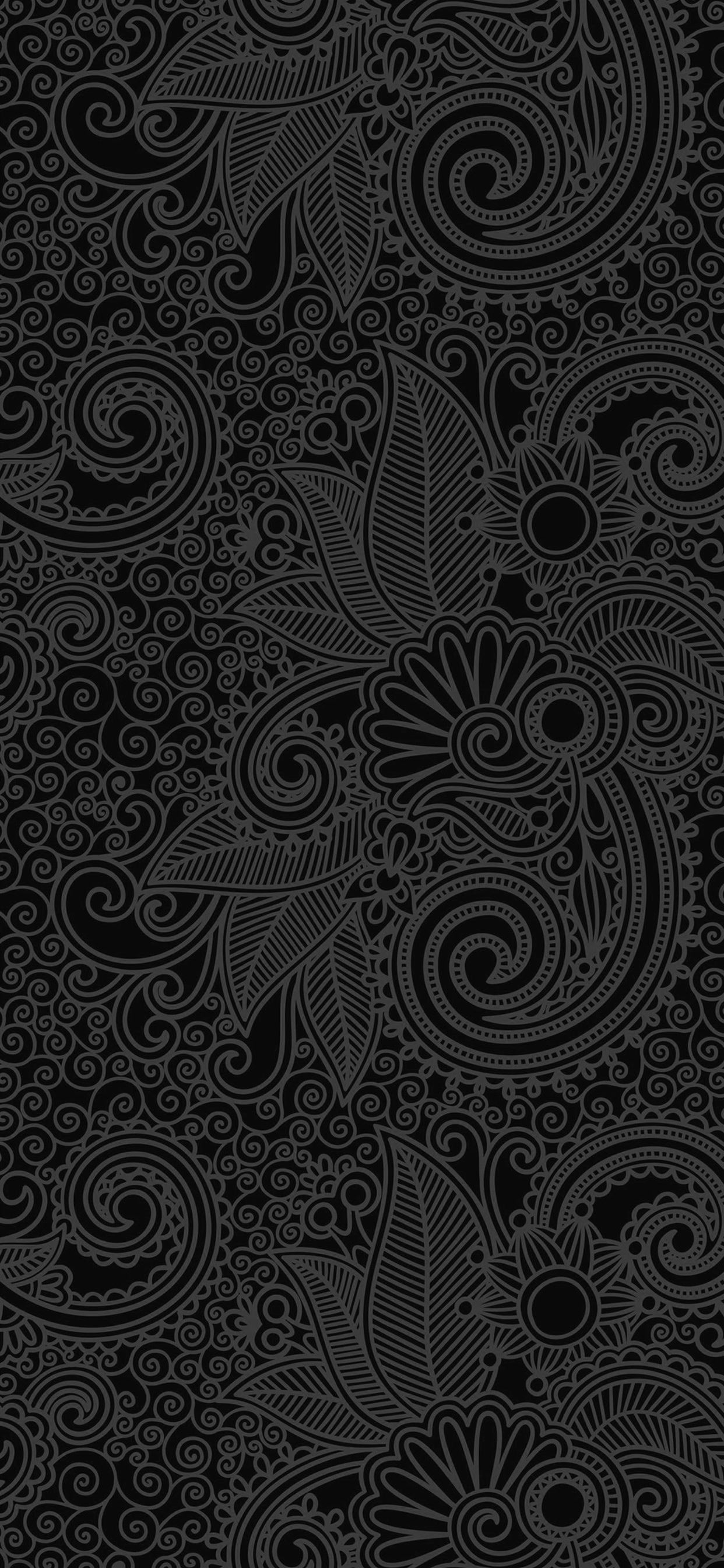 Design flower line dark pattern iPhone X Wallpaper Free Download