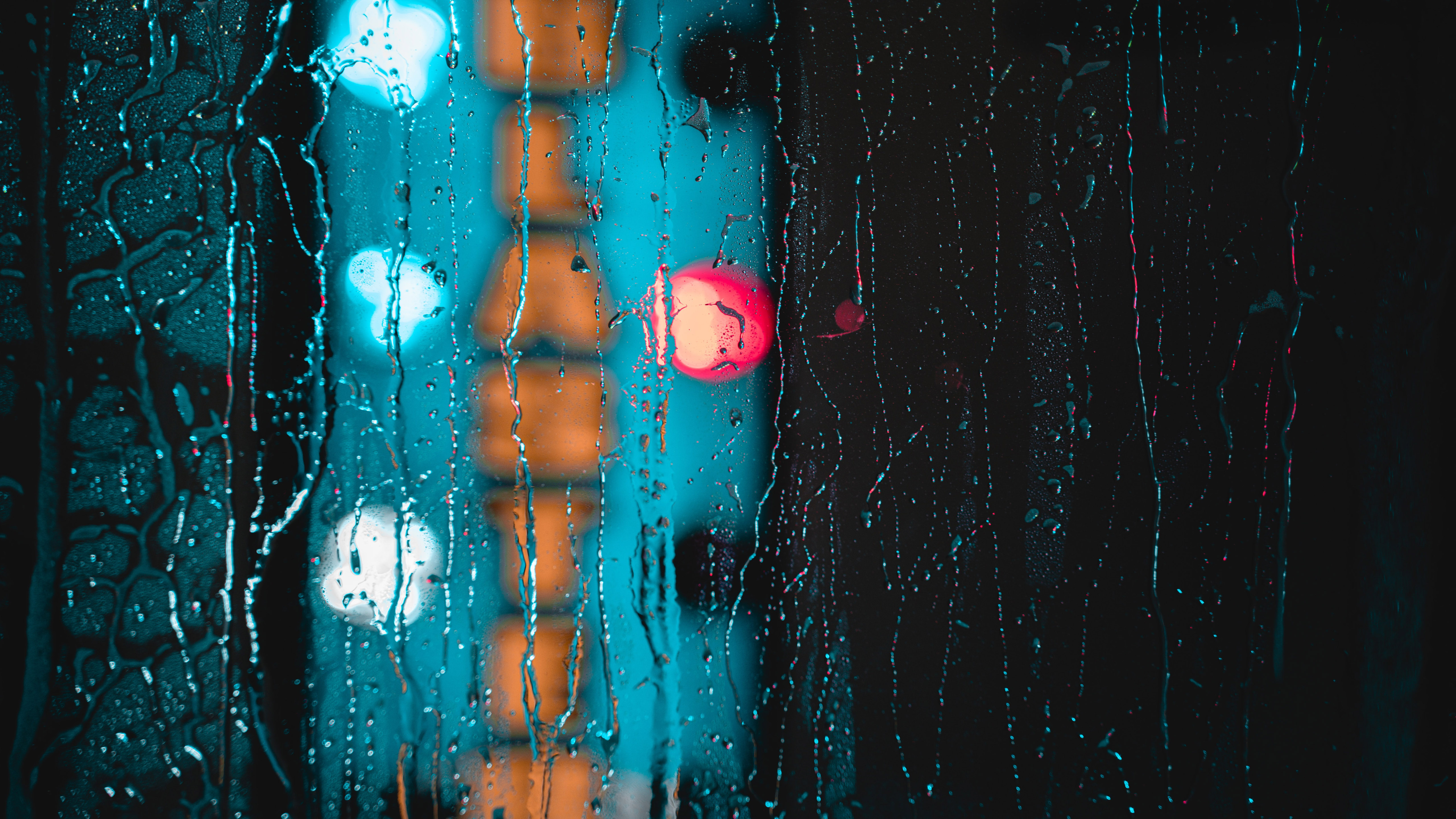 Glass Water Drops Blur 4K 5K HD Abstract Wallpaper