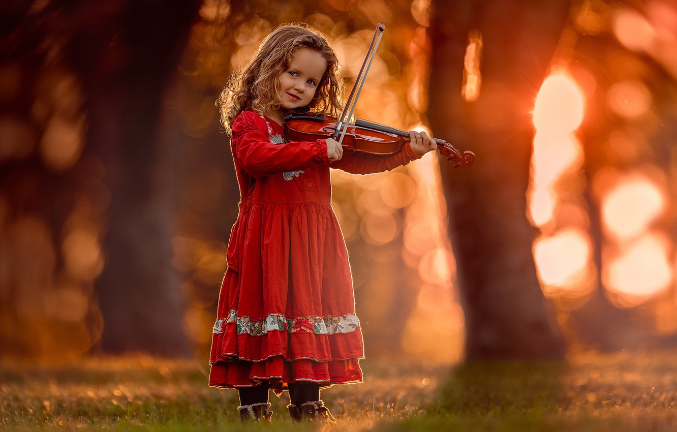Wallpaper music, violin, girl image for desktop, section музыка