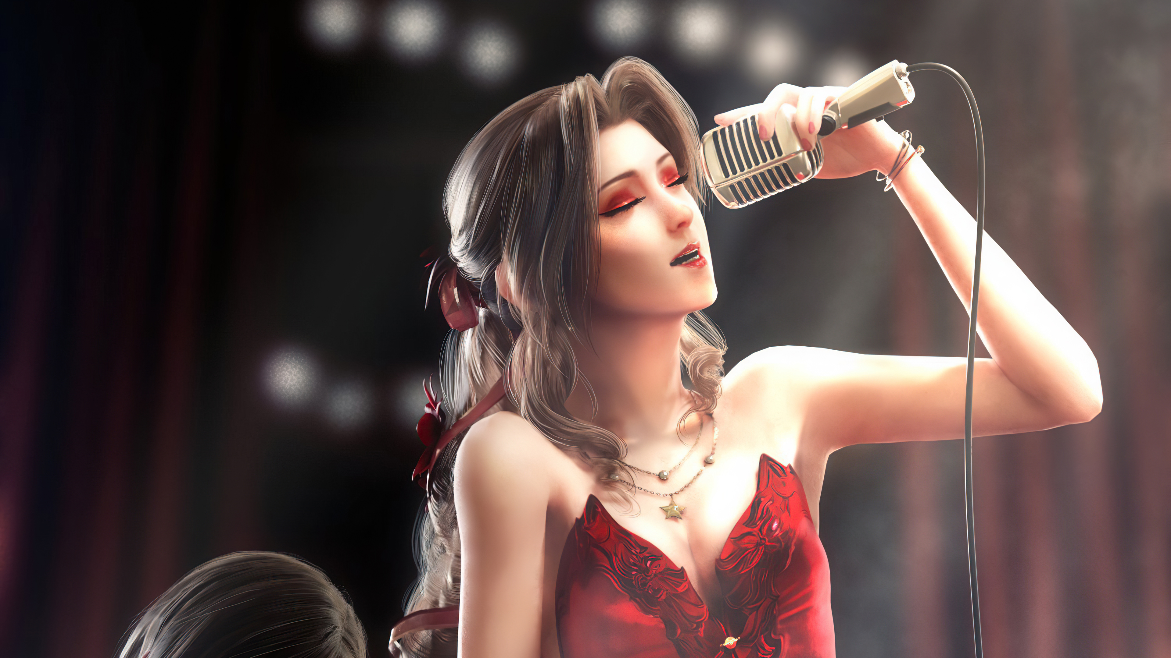 Anime Red Dress Girl Singing, HD Artist, 4k Wallpaper, Image, Background, Photo and Picture