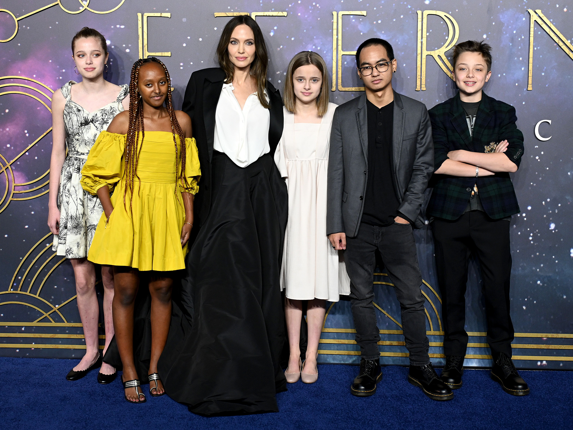 Angelina Jolie Steps Out with 5 of Her Kids for Eternals U.K. Premiere