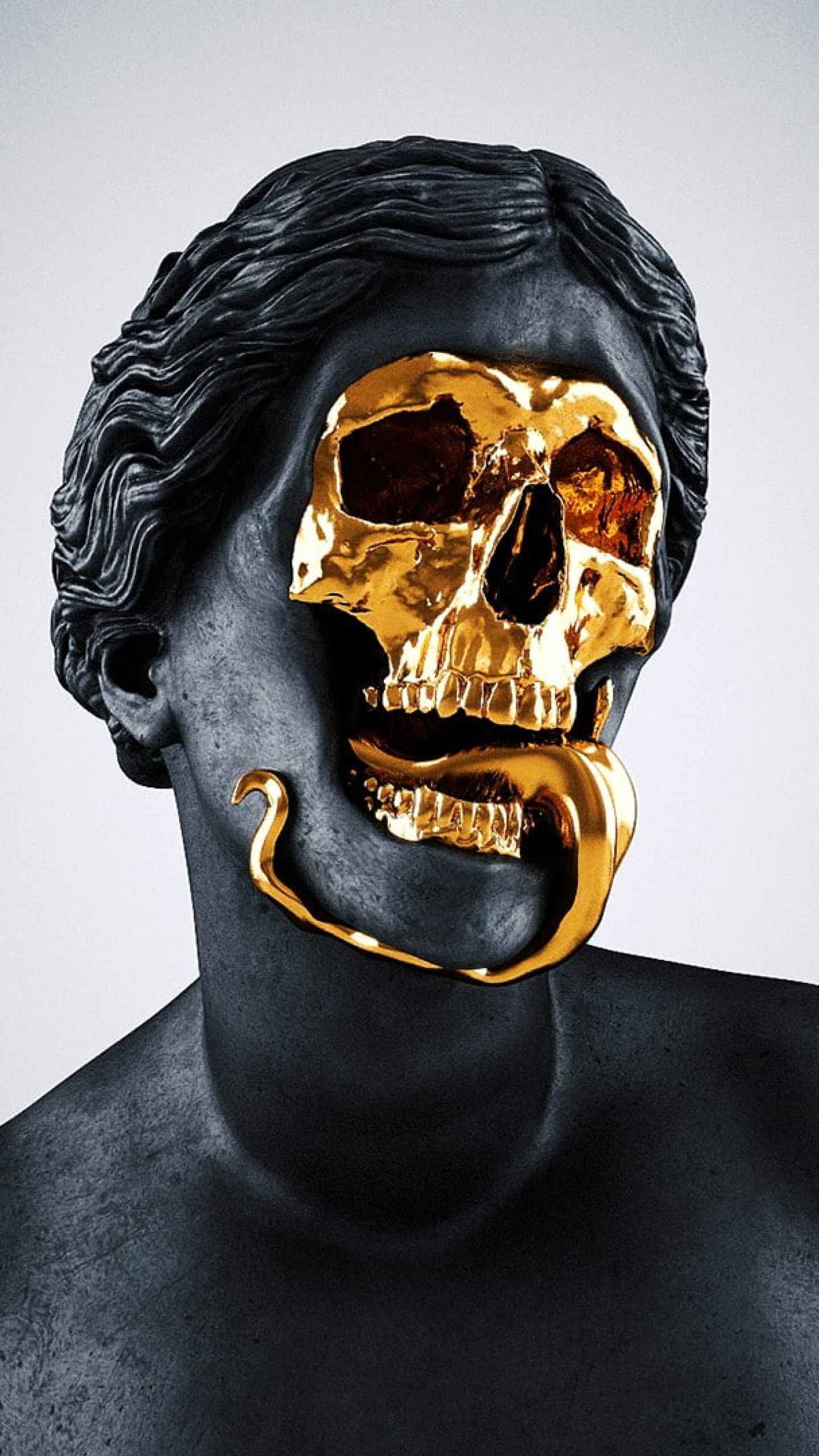 Statue Skull Gold Marble Wallpaper Roman Greek Sculpture • Wallpaper For You