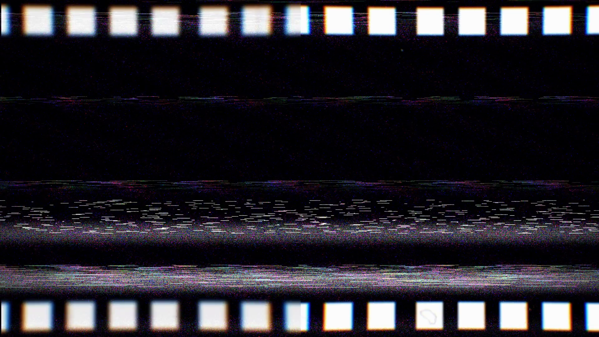 Vintage VHS film strip seamless loop. Old reel overlay with dirt, defects, noise, scratches, camera roll burns, grain and dust. Set TV tape glitch effect looping 4K 3D render on black background
