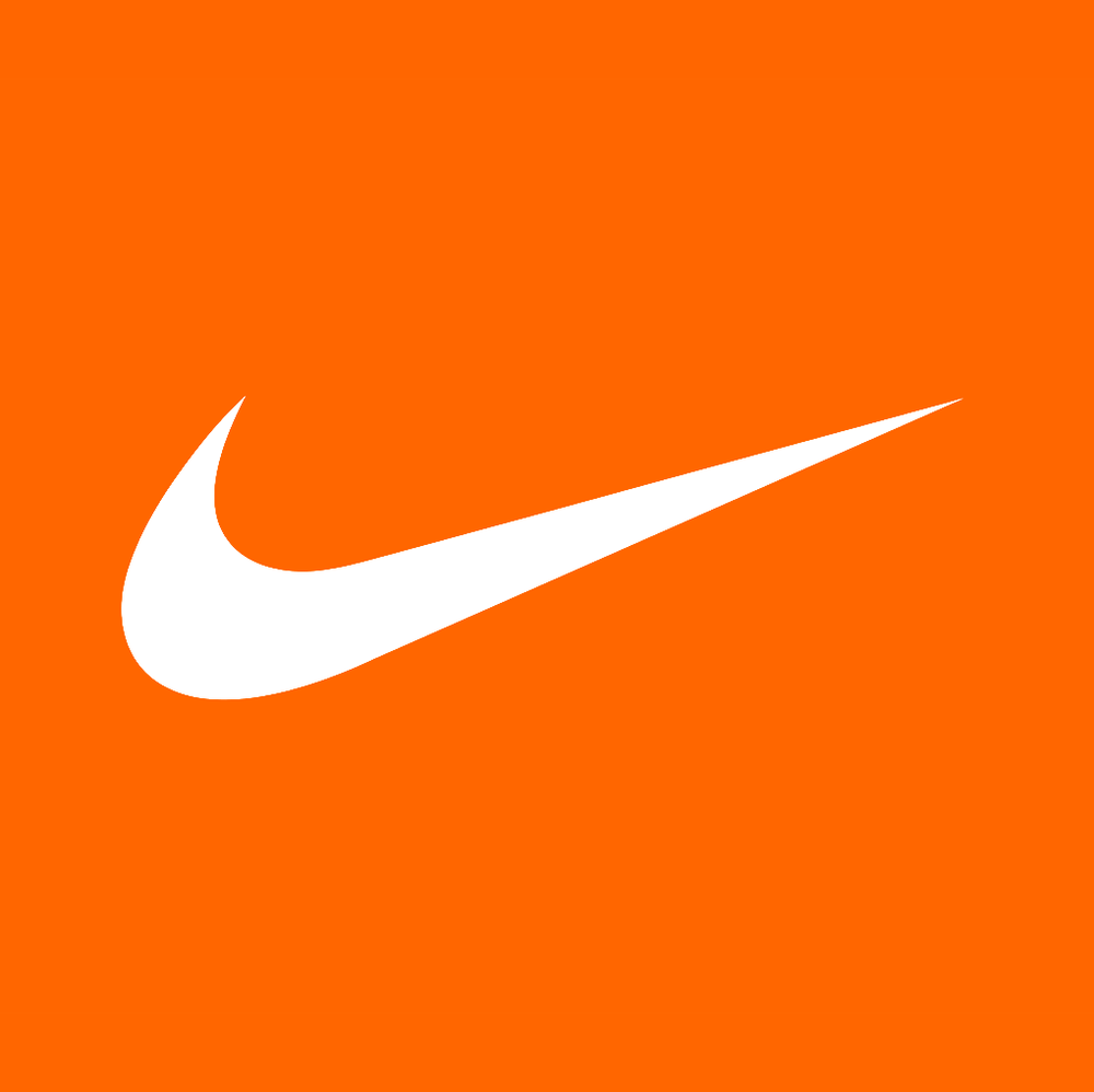 orange background nike logo