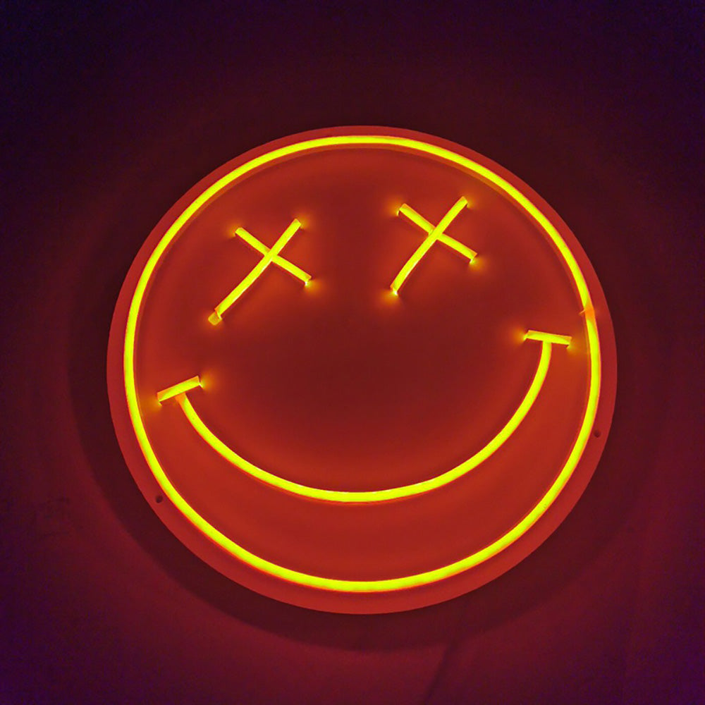 Smiley Face, Happy Face LED Neon Sign with Dimmer Handmade Bedroom Wal
