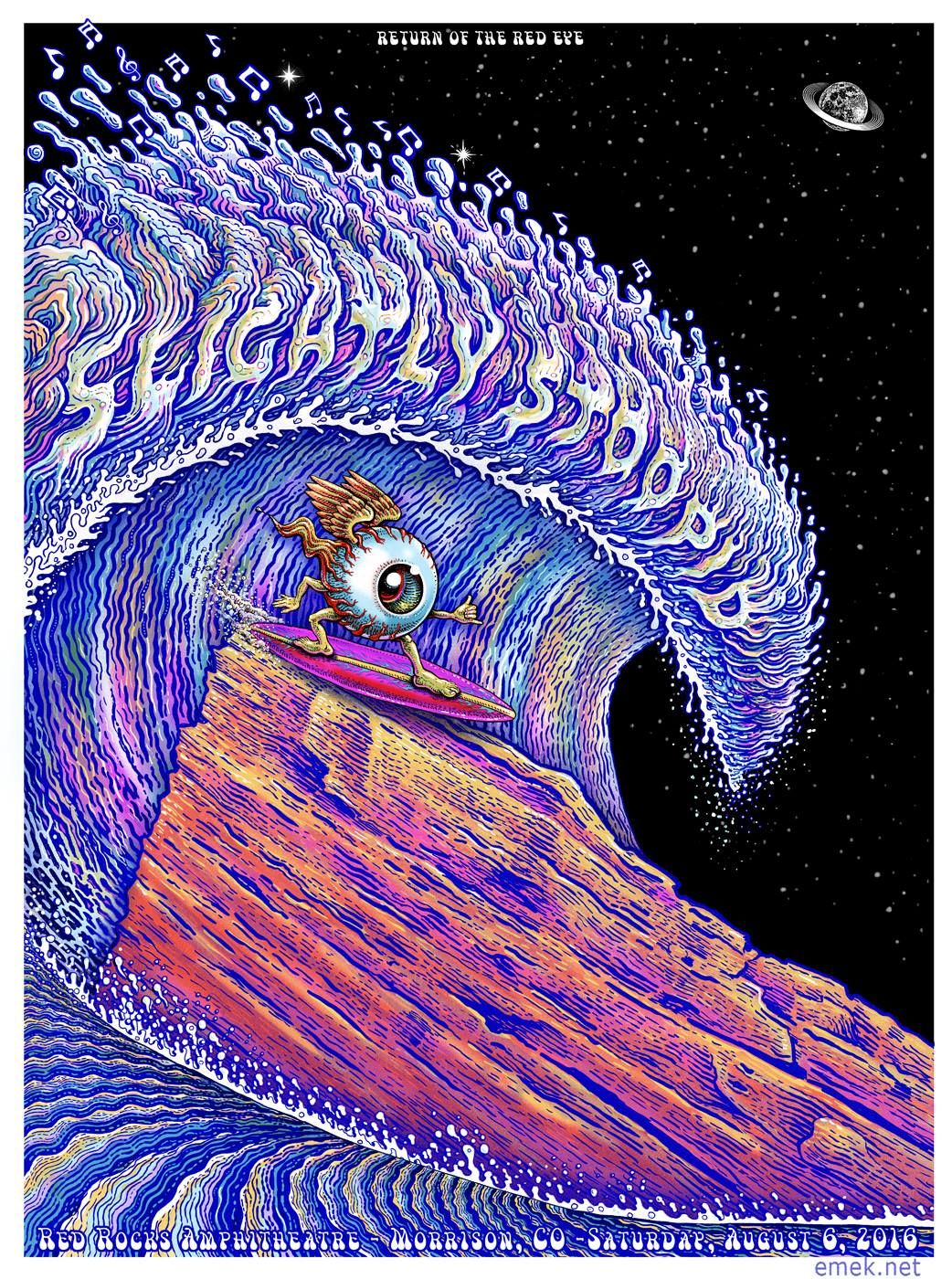 Emek Slightly Stoopid Red Rocks Poster Release. Rock posters, Psychedelic poster, Psychedelic art
