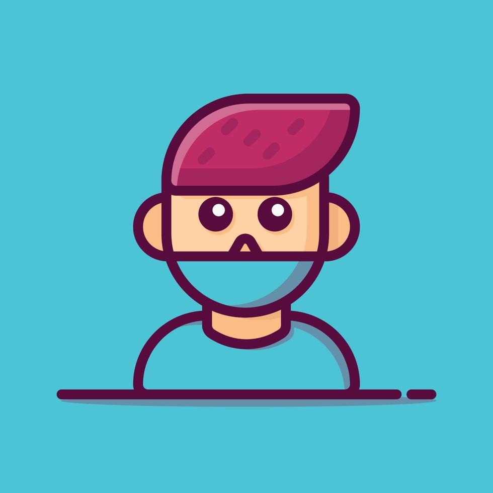 Boy Vector Icon Illustration. Flat Cartoon Style Suitable for Web Landing Page, Banner, Sticker, Background