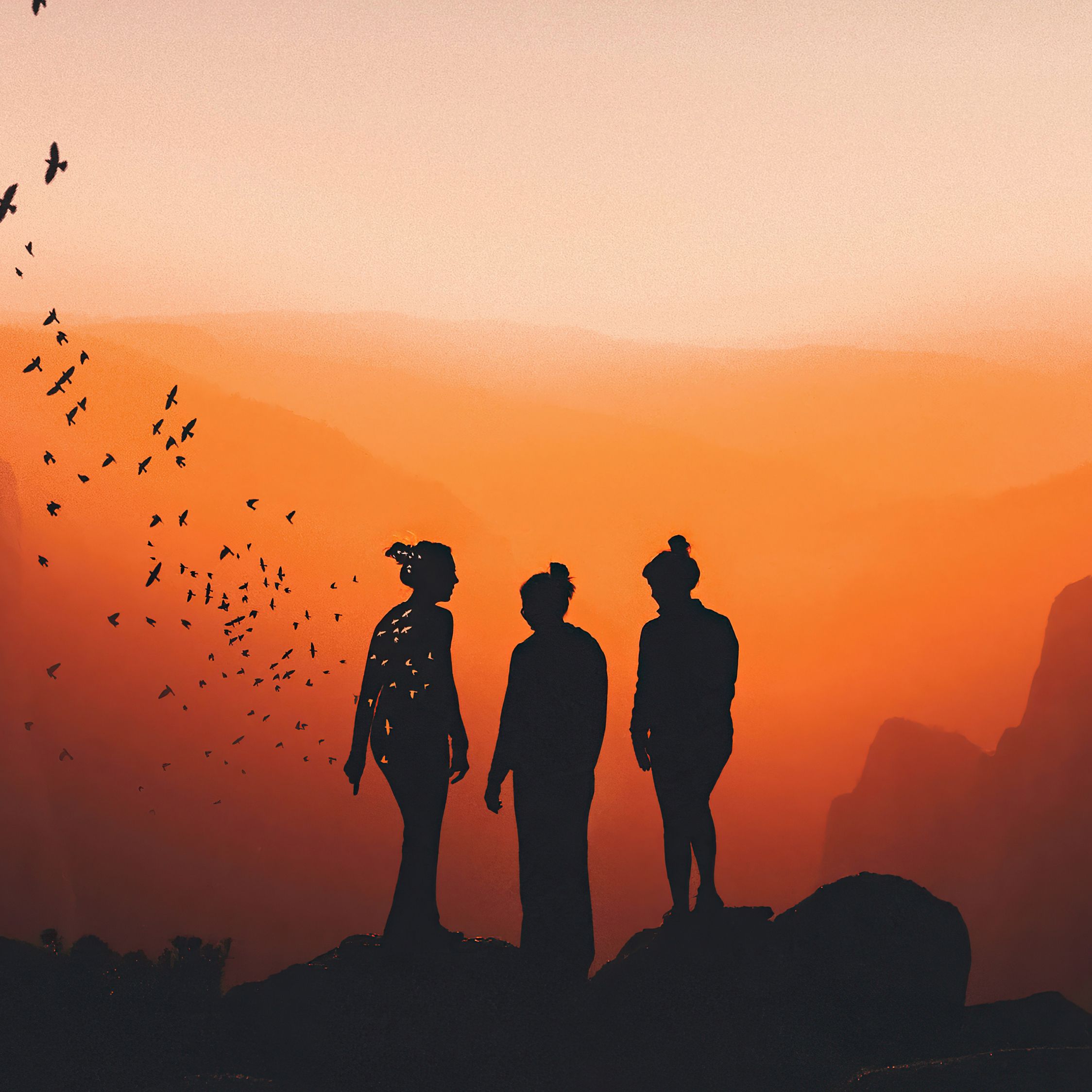 Download sunset, silhouette, fun with friends, outdoor 2248x2248 wallpaper, ipad air, ipad air 2, ipad 3, ipad 4, ipad mini 2, ipad mini 3, 2248x2248 HD image, background, 26888
