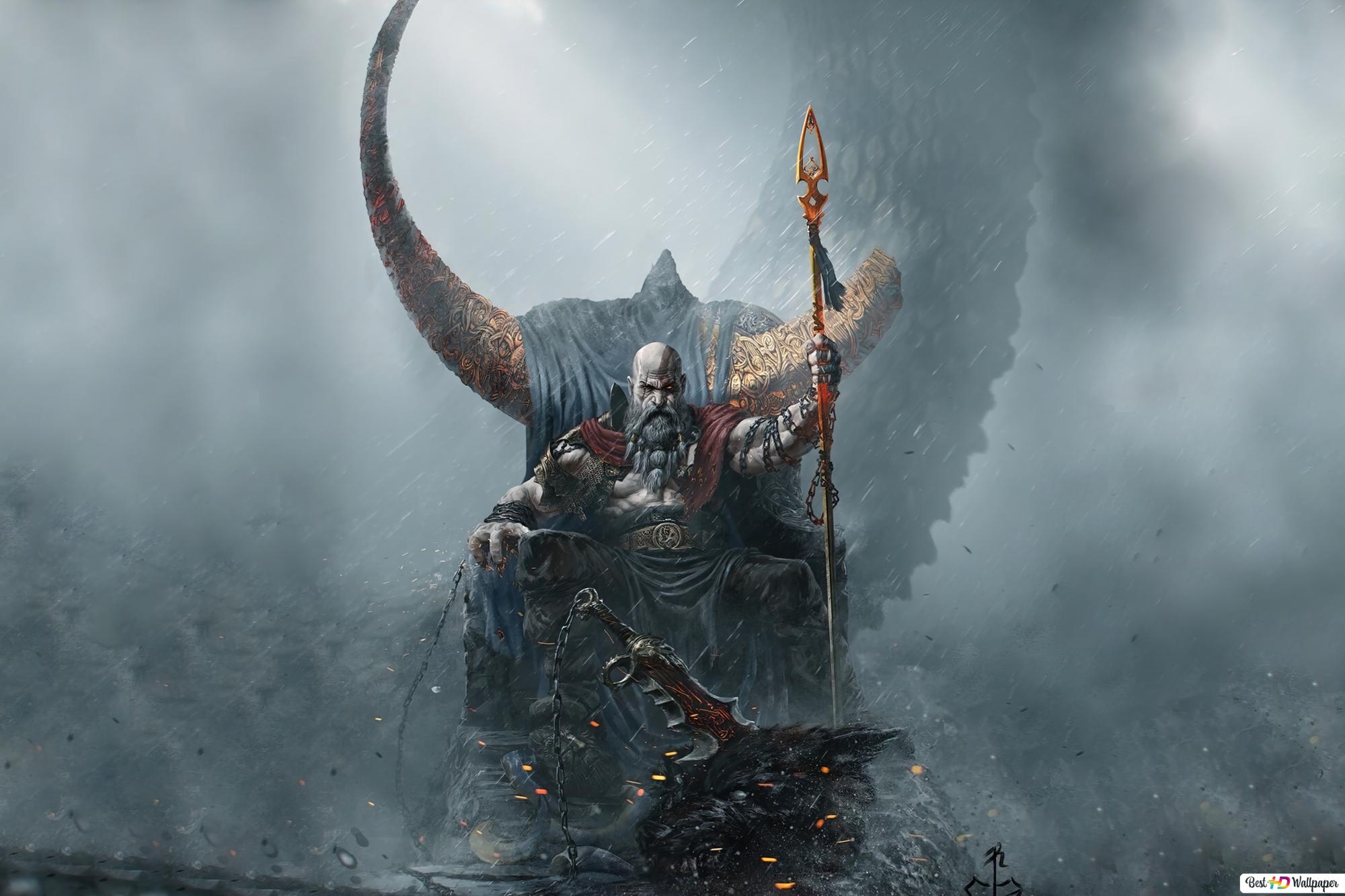 2022) King 'Kratos' Of War: Ragnarok (Video Game) HD wallpaper download Games wallpaper