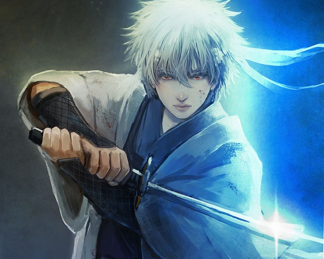 Anime Series Gintama Character Sword Male Guy Light Wallpaper. Desktop Background