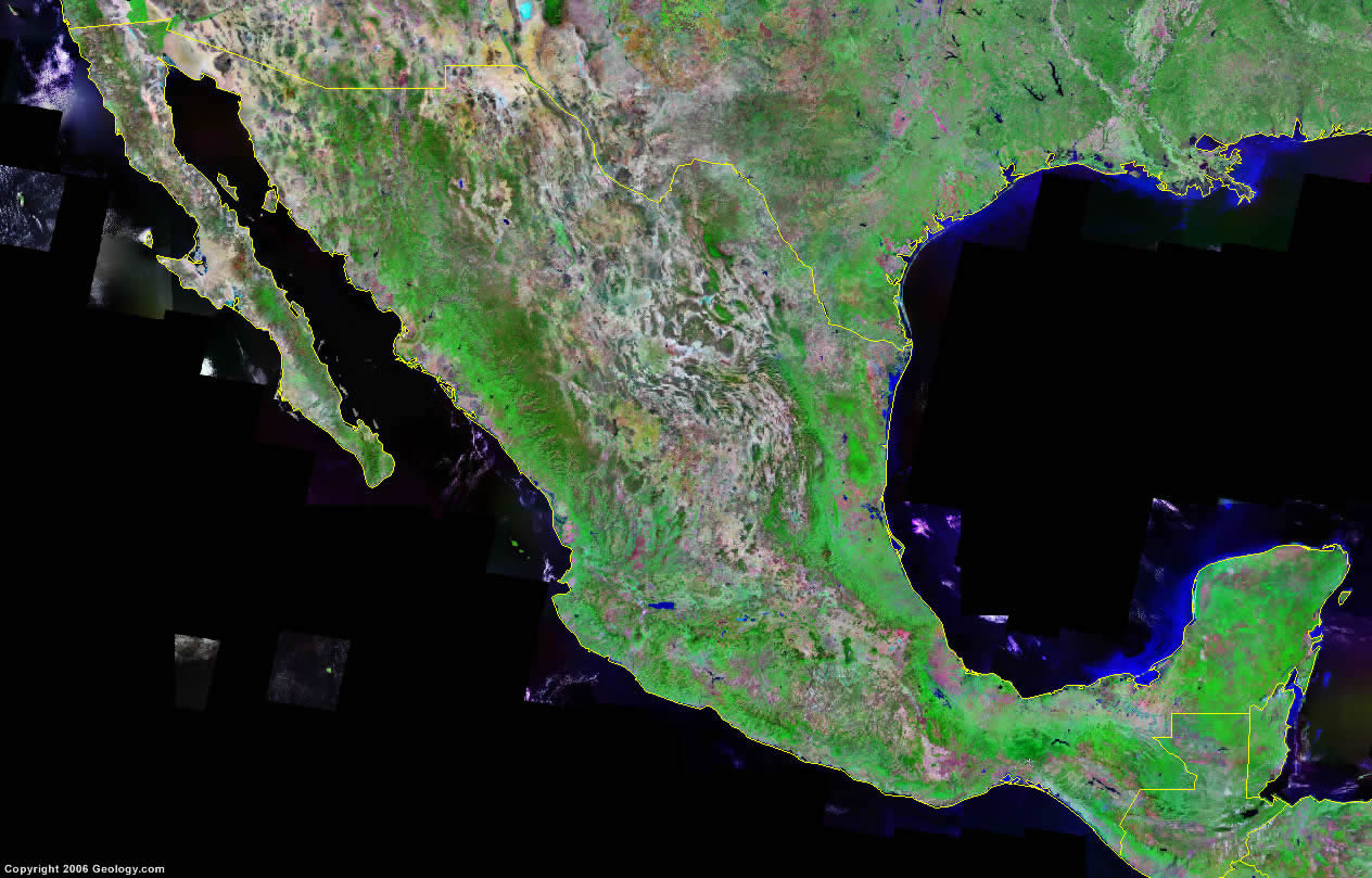 Mexico Map and Satellite Image