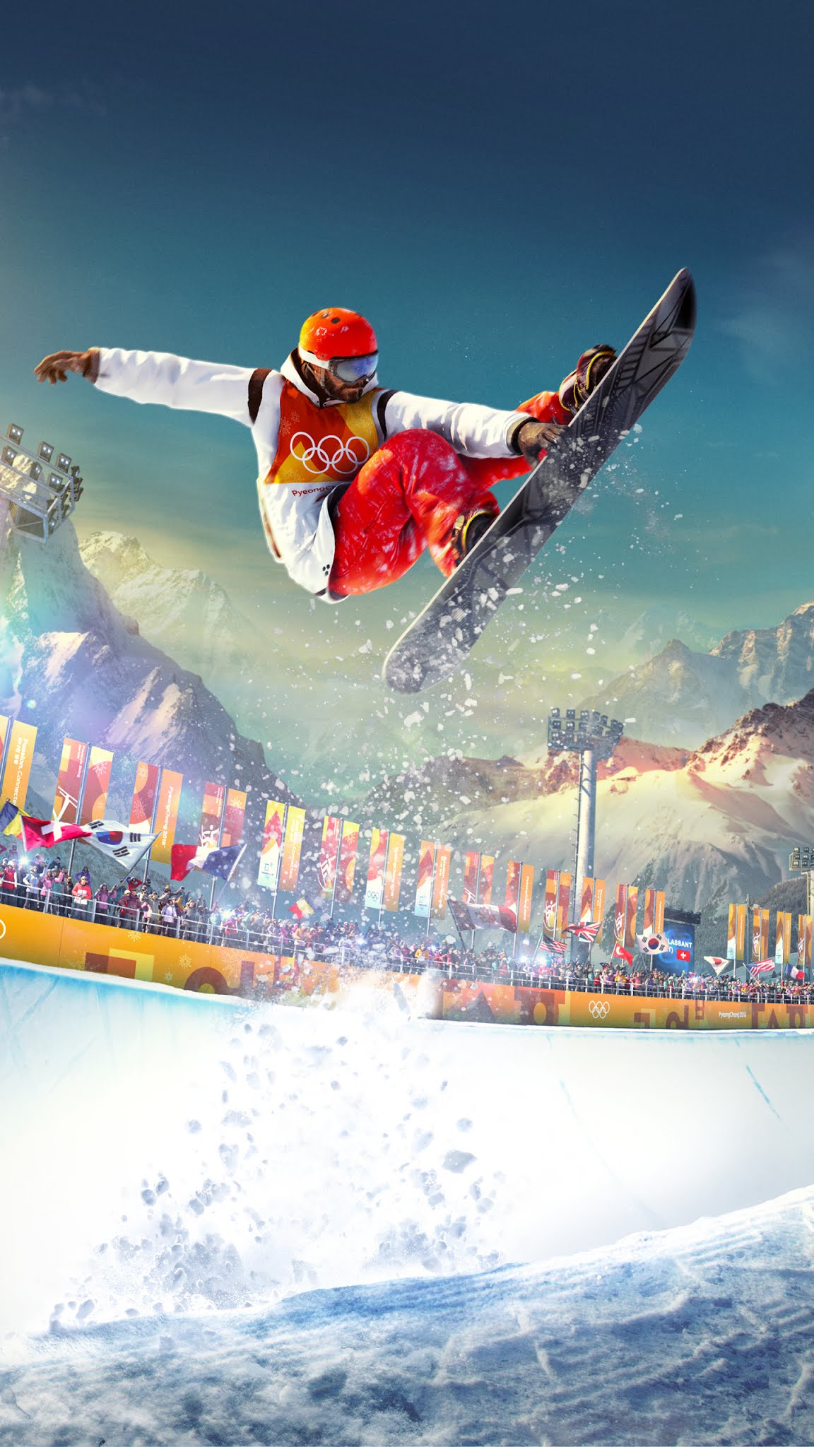 Skiing sports game, mobile wallpaper, freestyle, Olympic Mobile Walls