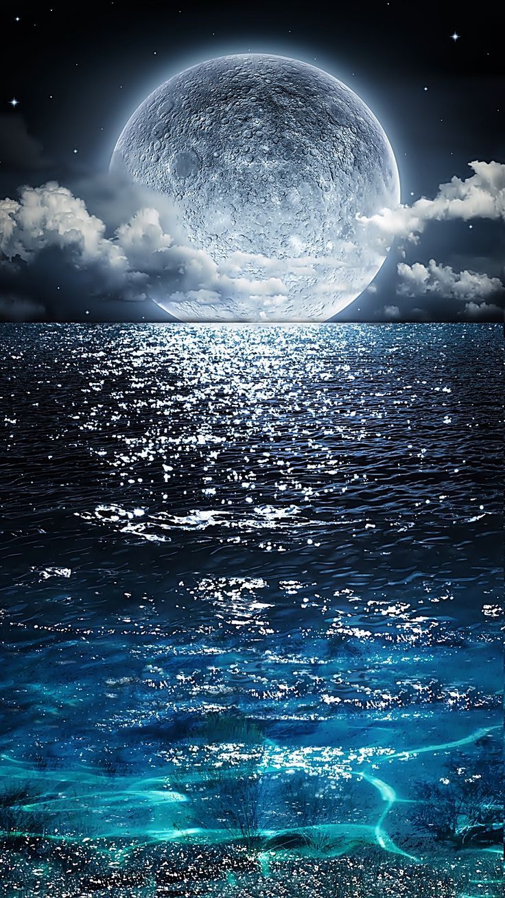 Moon Over Water Large Wallpaper