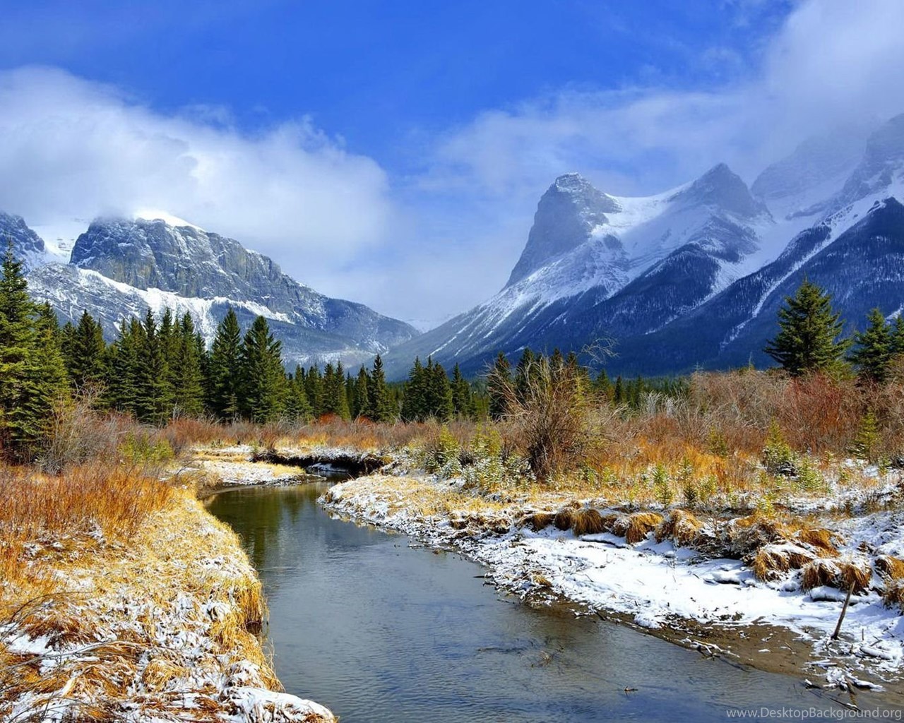 Winter In The Rocky Mountains Wallpaper Desktop Background