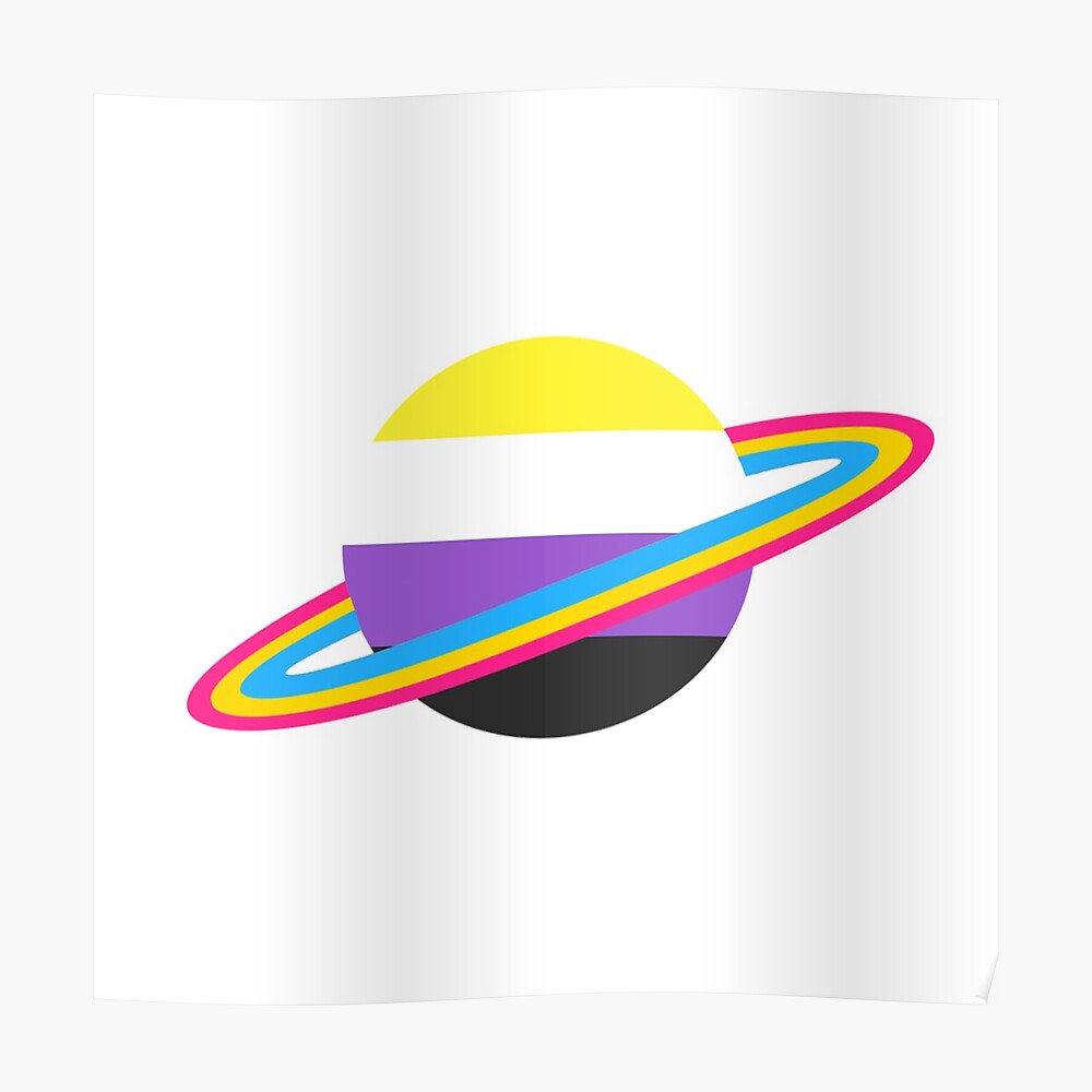 Nonbinary Pansexual Pride Planet Sticker By Apollojj