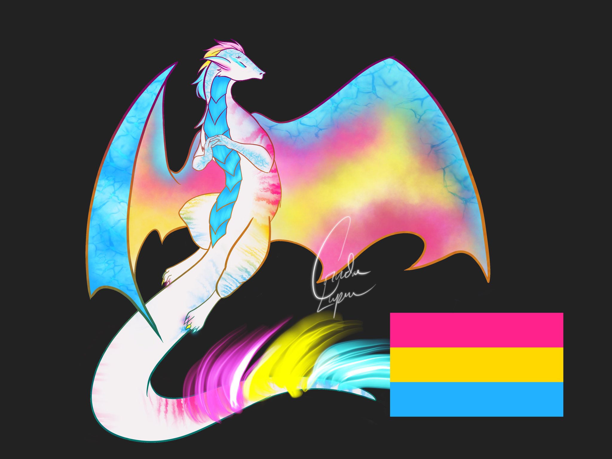 Corvus Lupin Pride Dragon Link: #scalesout #pansexual #pan #pride