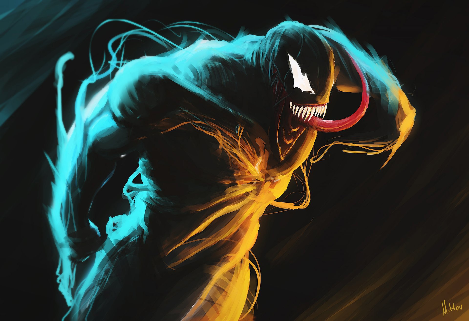 Venom Glowing Art, HD Superheroes, 4k Wallpaper, Image, Background, Photo and Picture