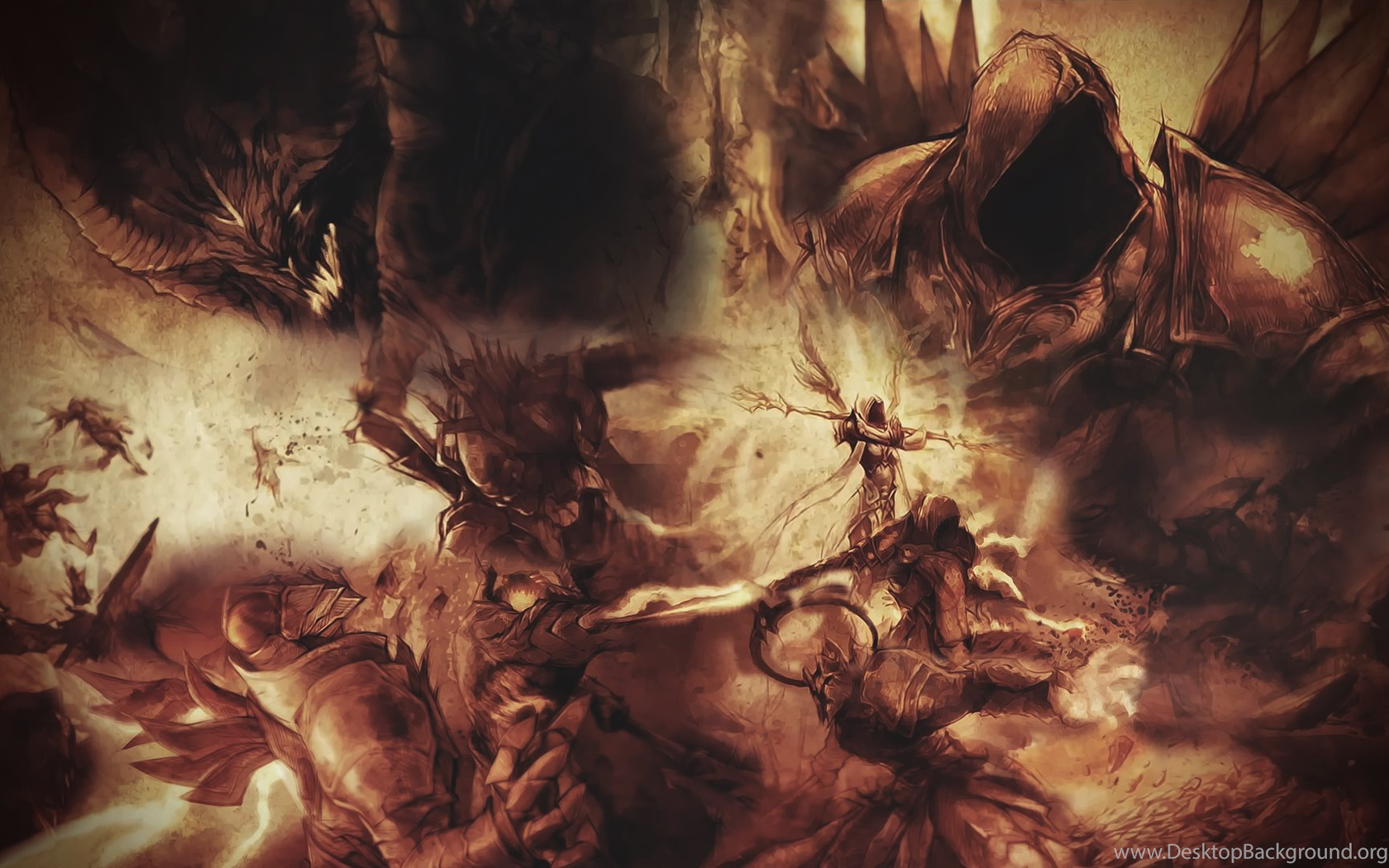 Wallpaper Witch Doctor Diablo Heaven Vs Hell No Logo 1920x1080. Desktop Background