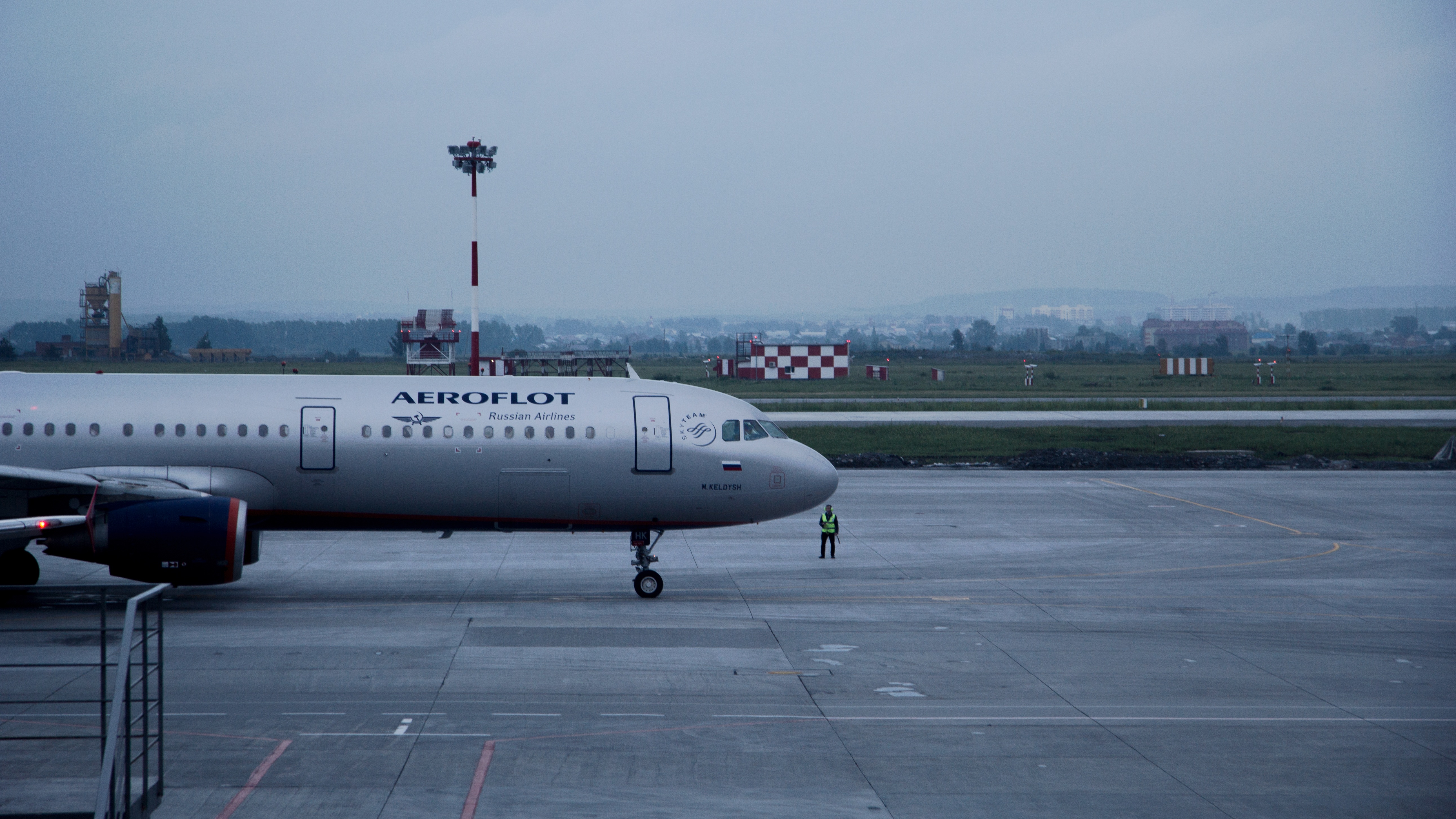 White Aeroflot Passenger Plane on Airport · Free
