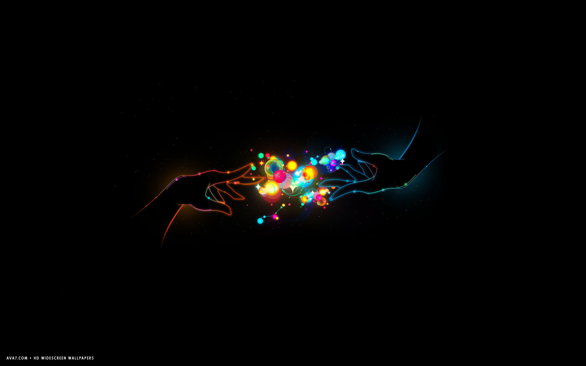 love romantic abstract artistic colorful hands magic HD widescreen wallpaper / romantic background