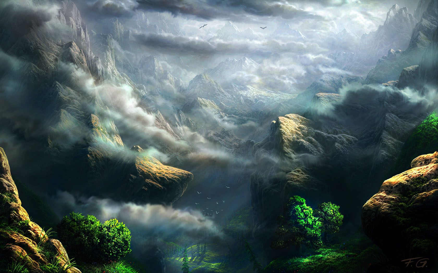 mountain matte painting by feliks wallpaper 10