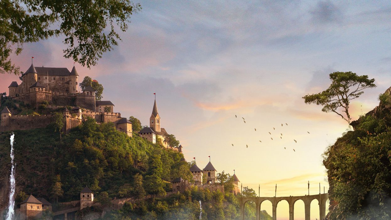 Pavan Kumar Nallabelli Digital Castle Matte Painting 2017 Wallpaperx1080