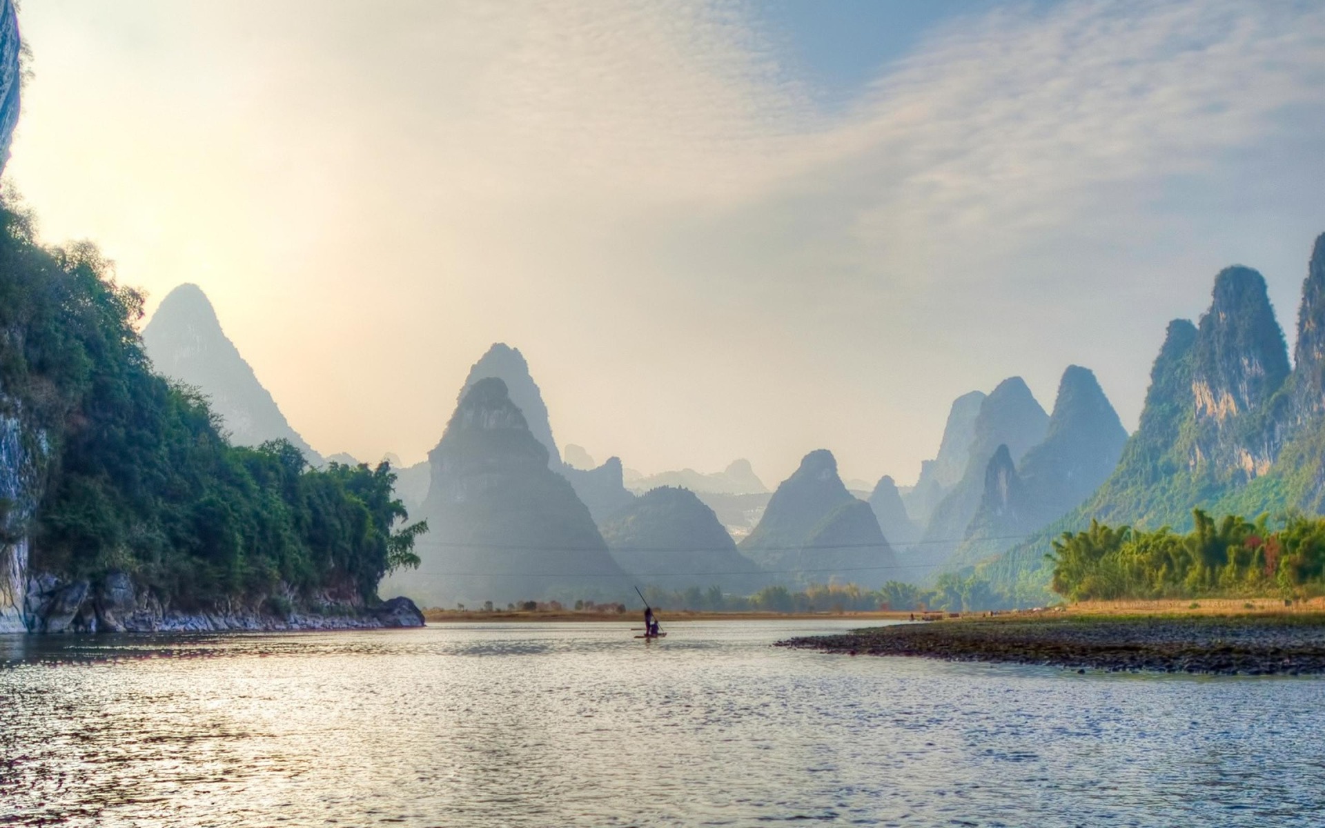 Lijiang River Guilin China Nature Landscape Wallpaper