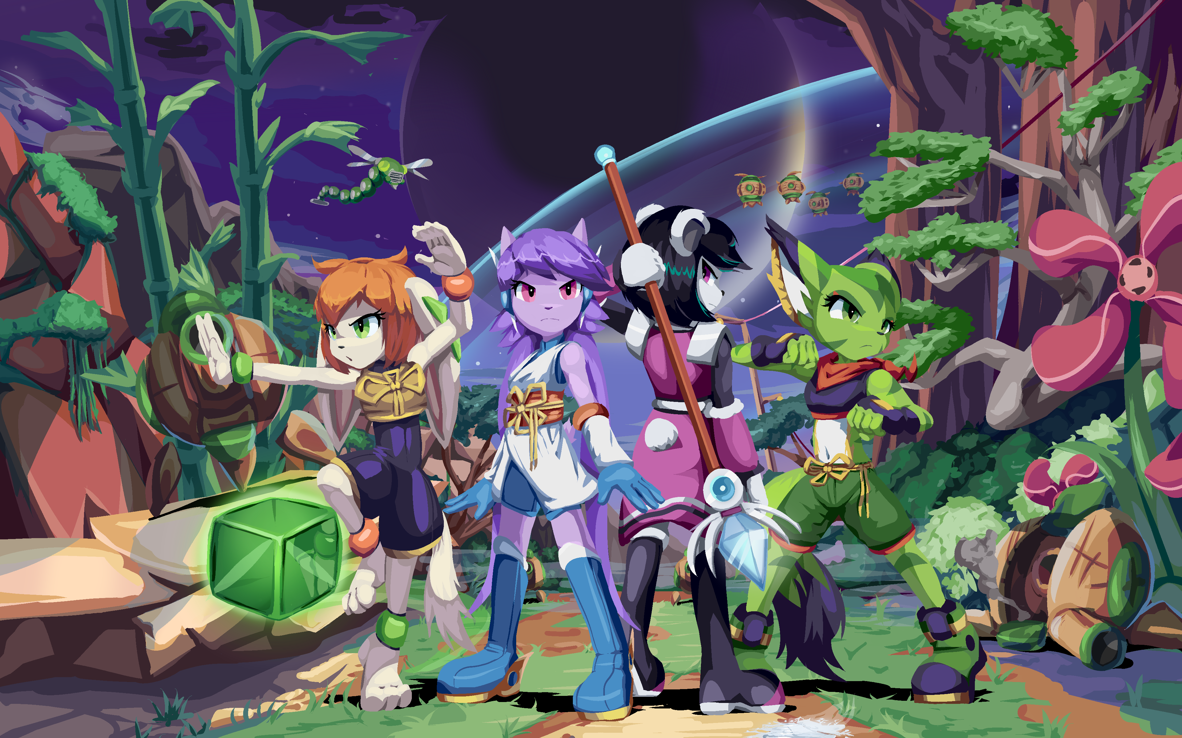 Freedom Planet Video Game Art Video Game Characters Video Game Girls Furry Carol Tea Freedom Planet Wallpaper:3840x2400