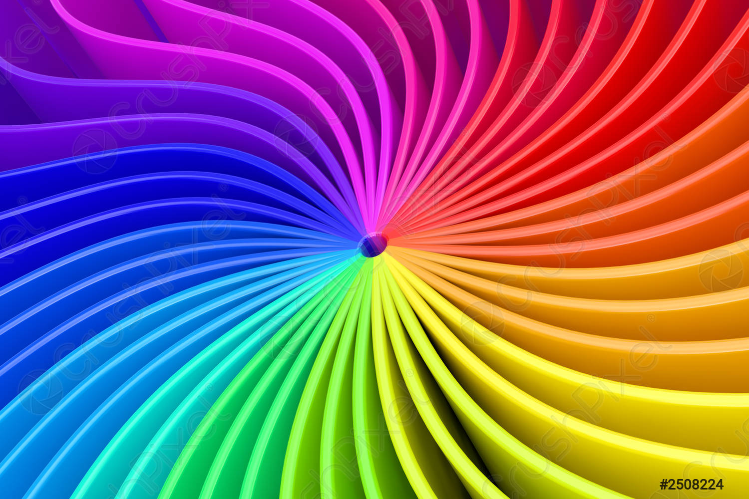 Colorful Rainbow Swirl Abstract Background 3D Rendering