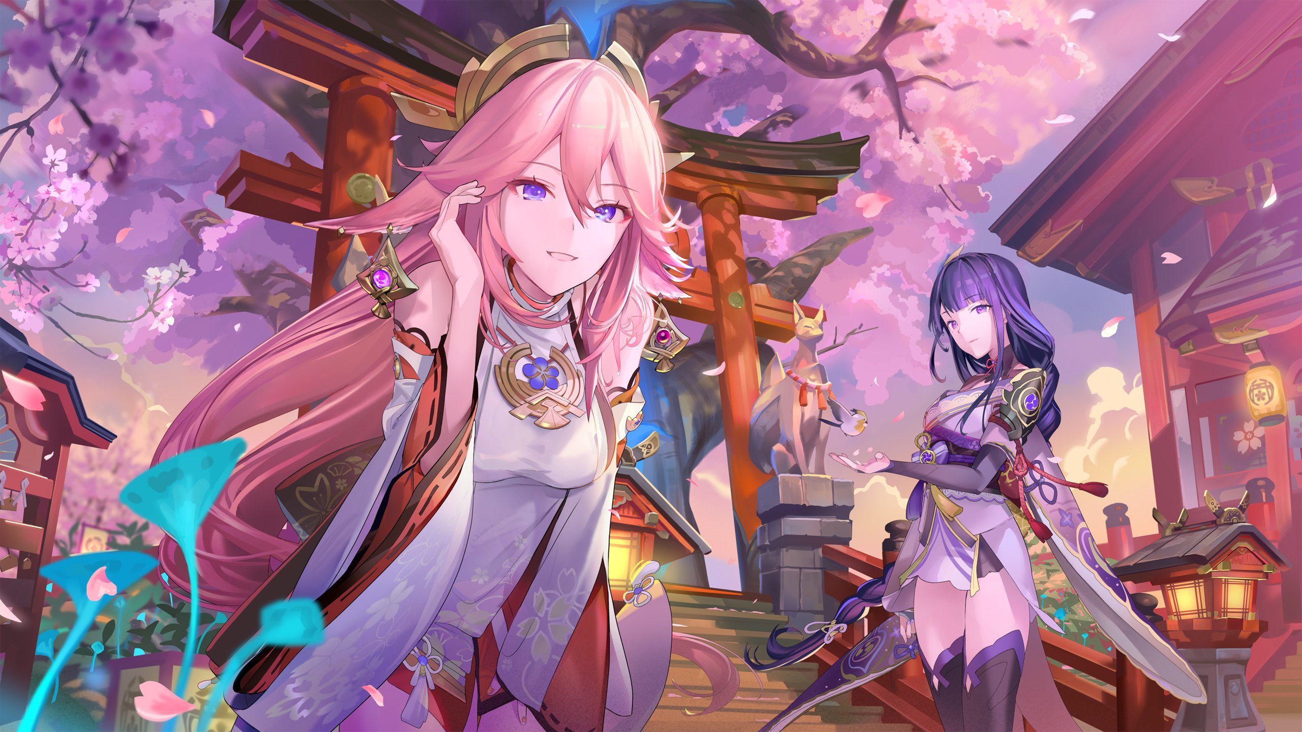 Baal Raiden Shogun Yae Miko Guuji HD Genshin Impact Wallpaper