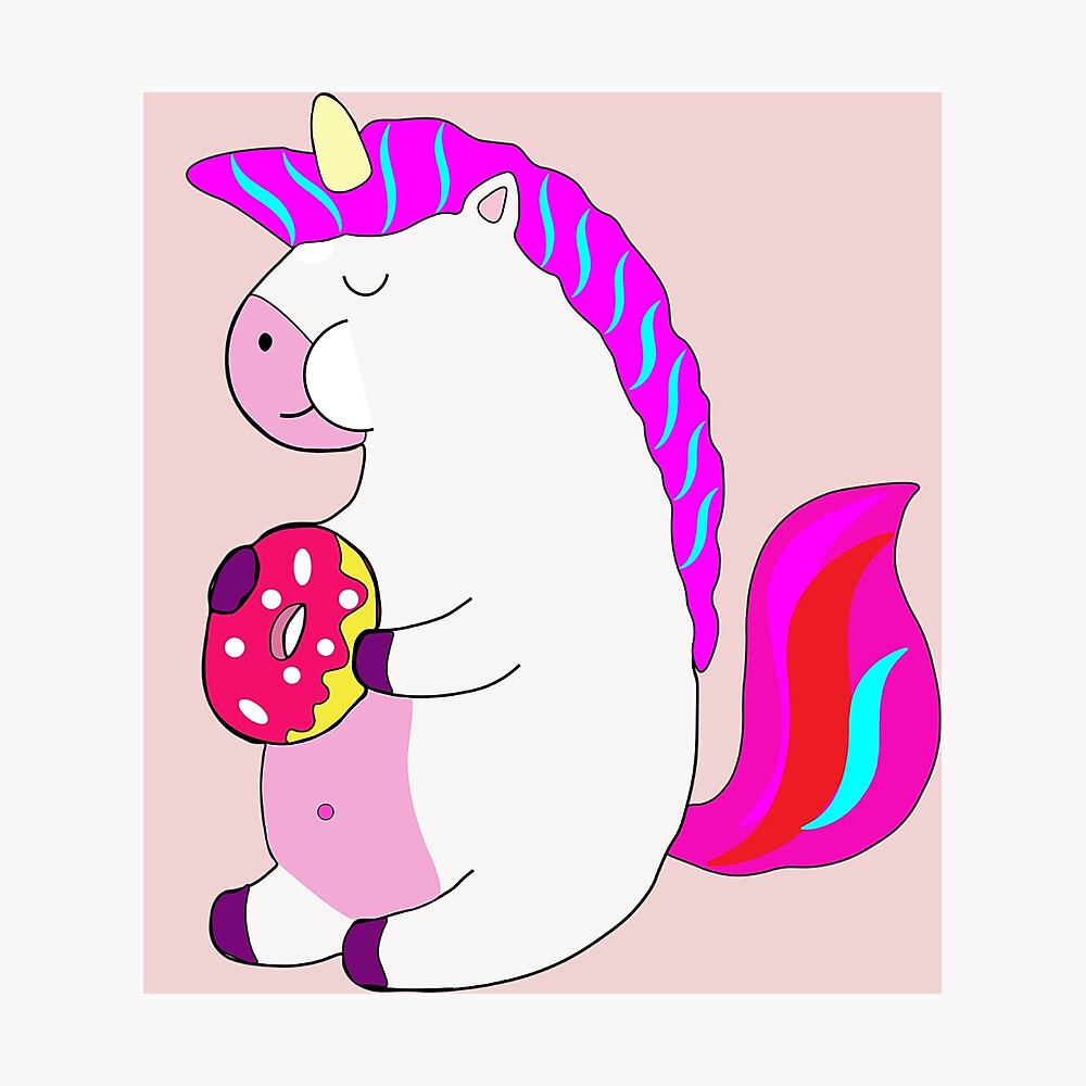 cute fat unicorn with a mustache