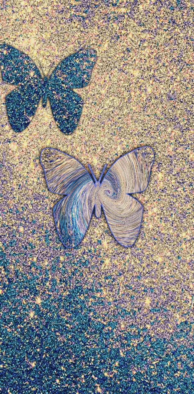 Glitter butterflies wallpaper