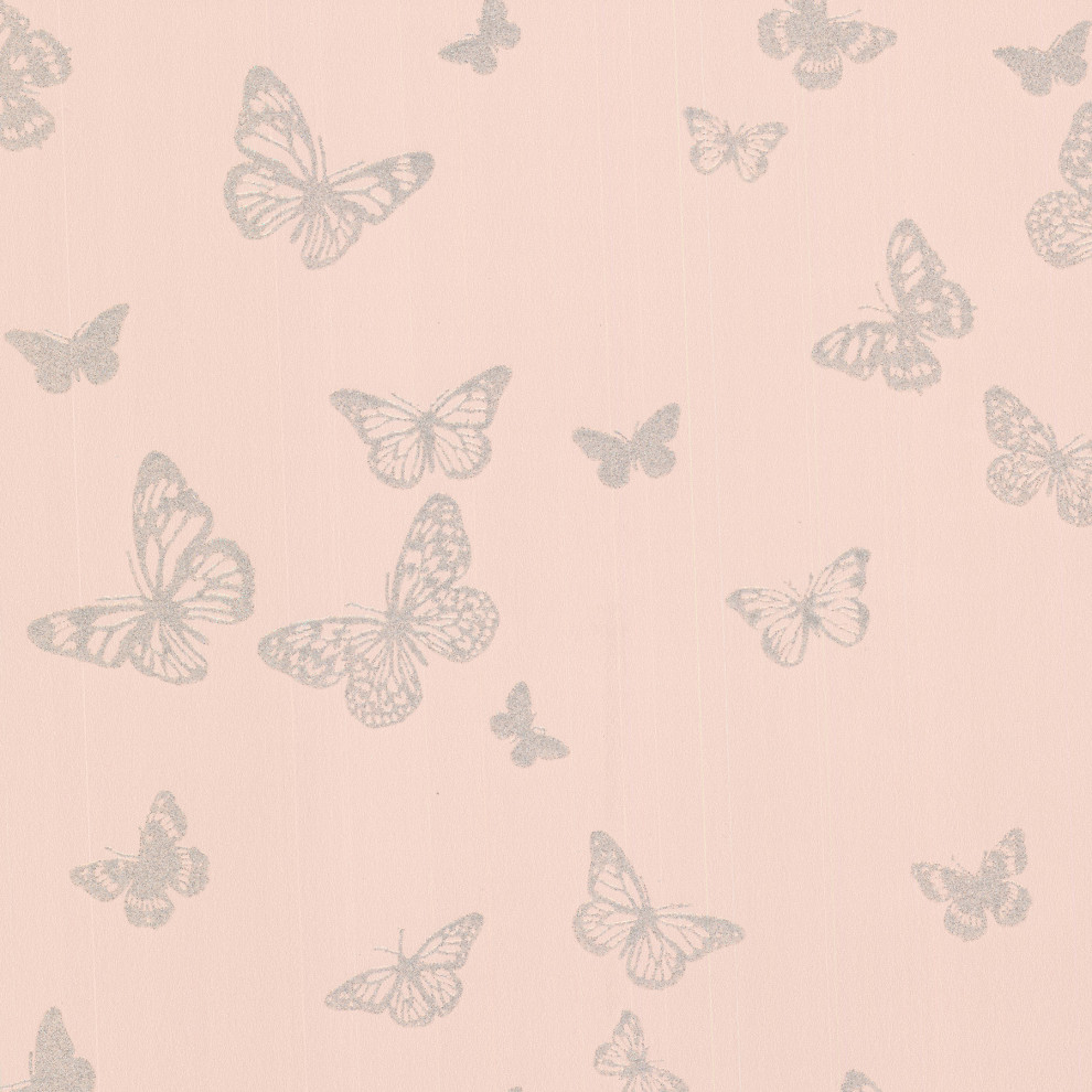 Pearl Blush Butterfly Wallpaper, Sample Brewster Home Fashions