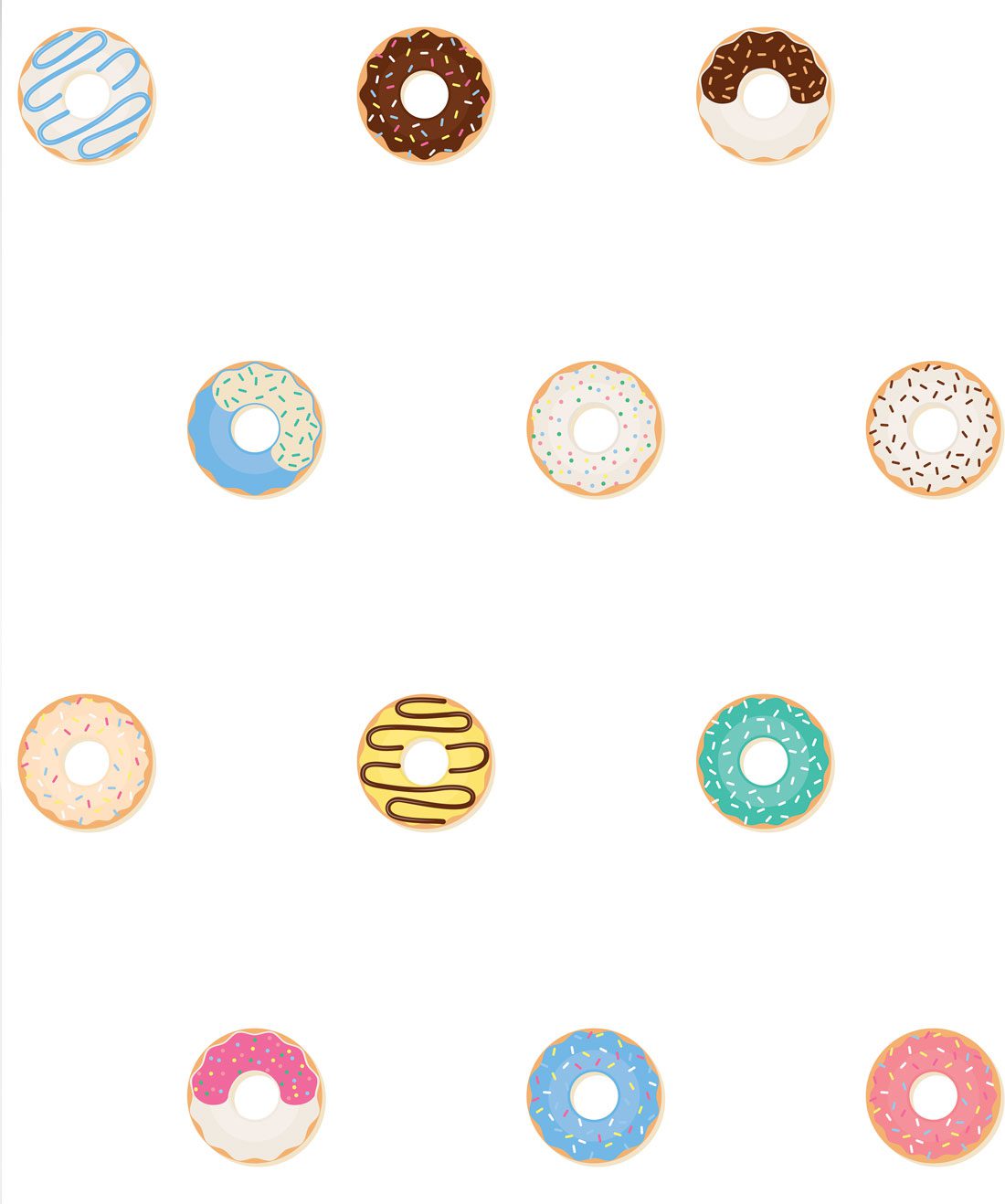 Doughnuts Wallpaper, Playful & Fun Kids Wallpaper
