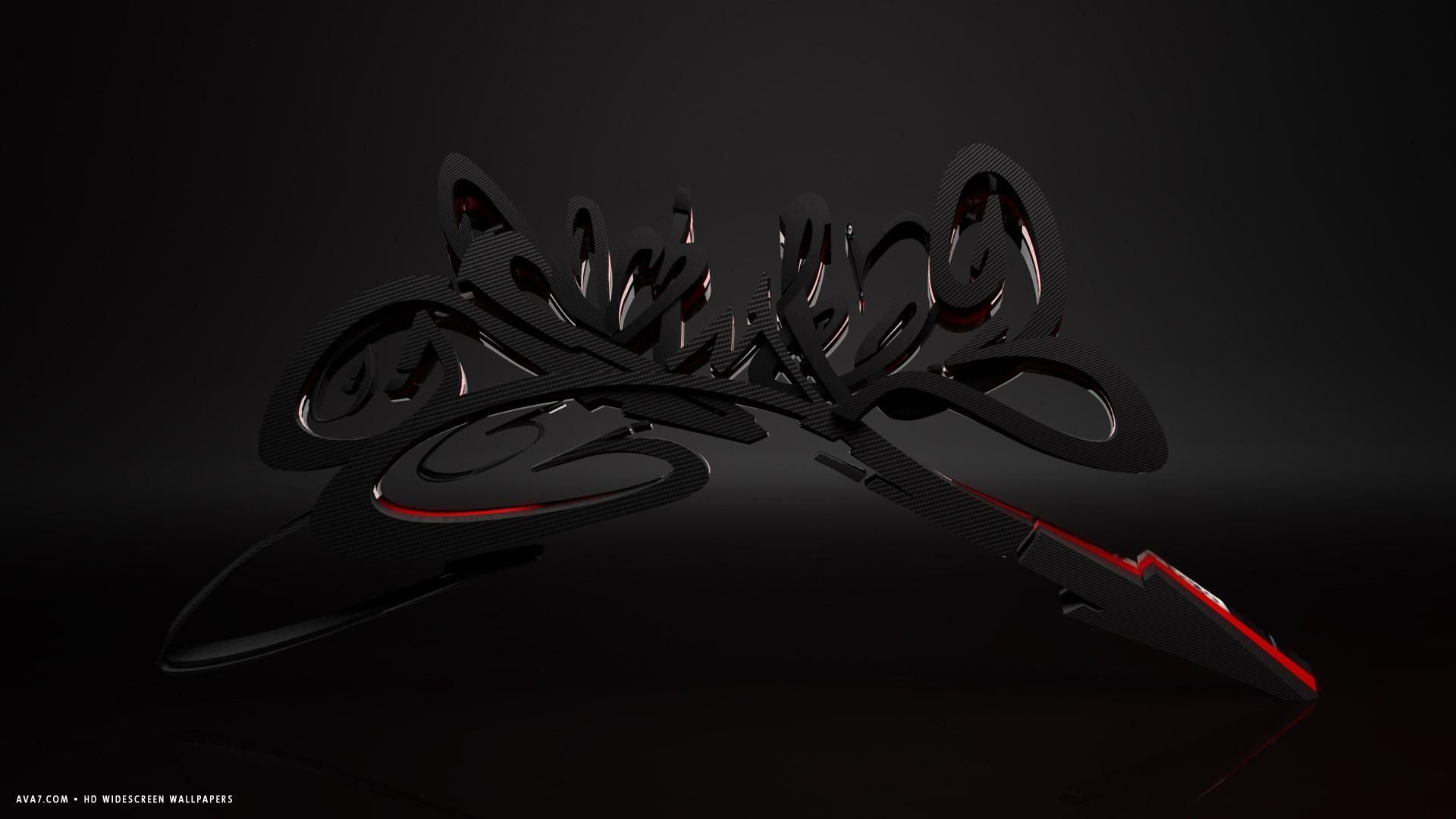 3D graffiti style dark text digital art HD widescreen wallpaper / 3D background