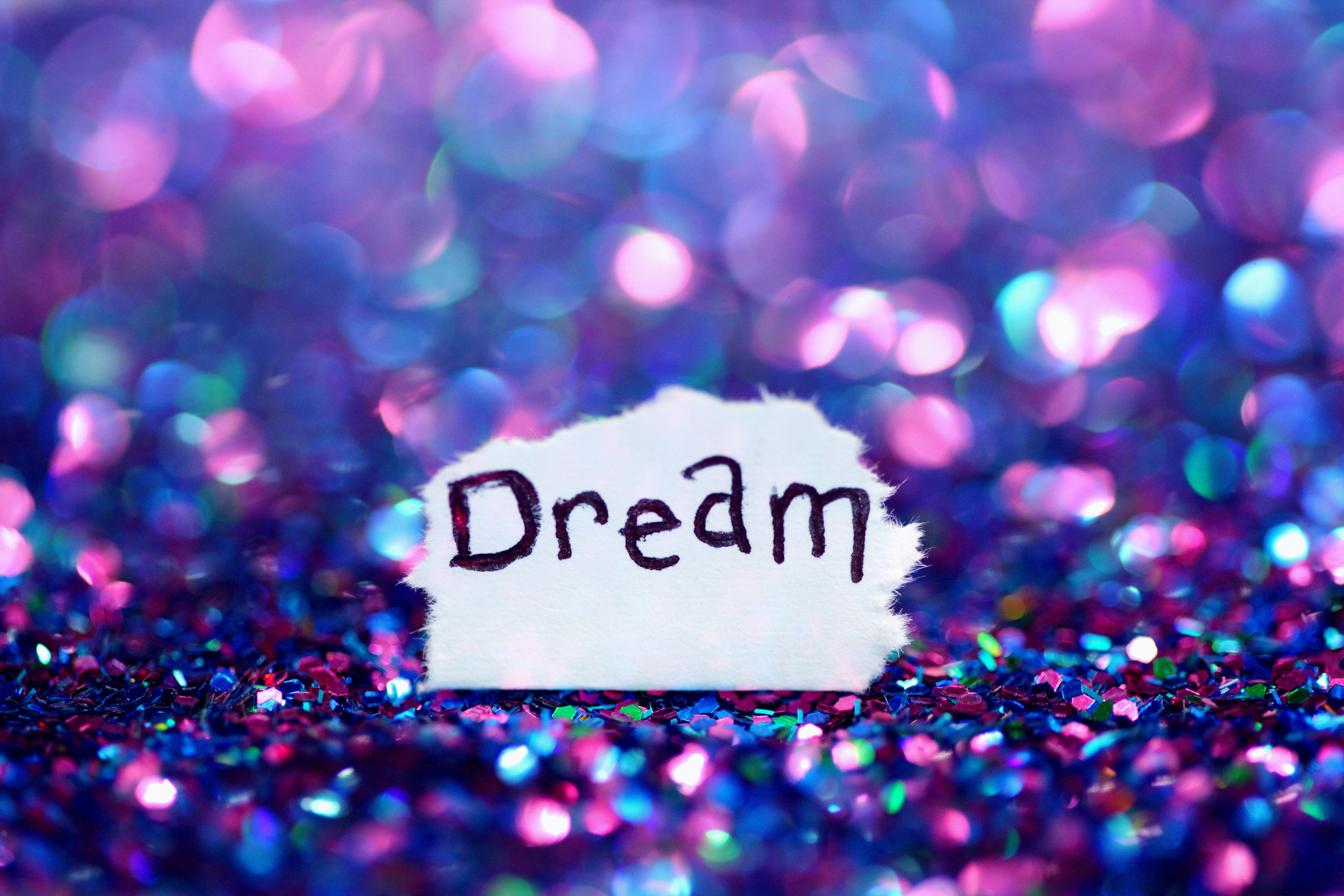 Dream Wallpaper 4K, Girly, Aesthetic, Paper, Glitter, Bokeh, Photography
