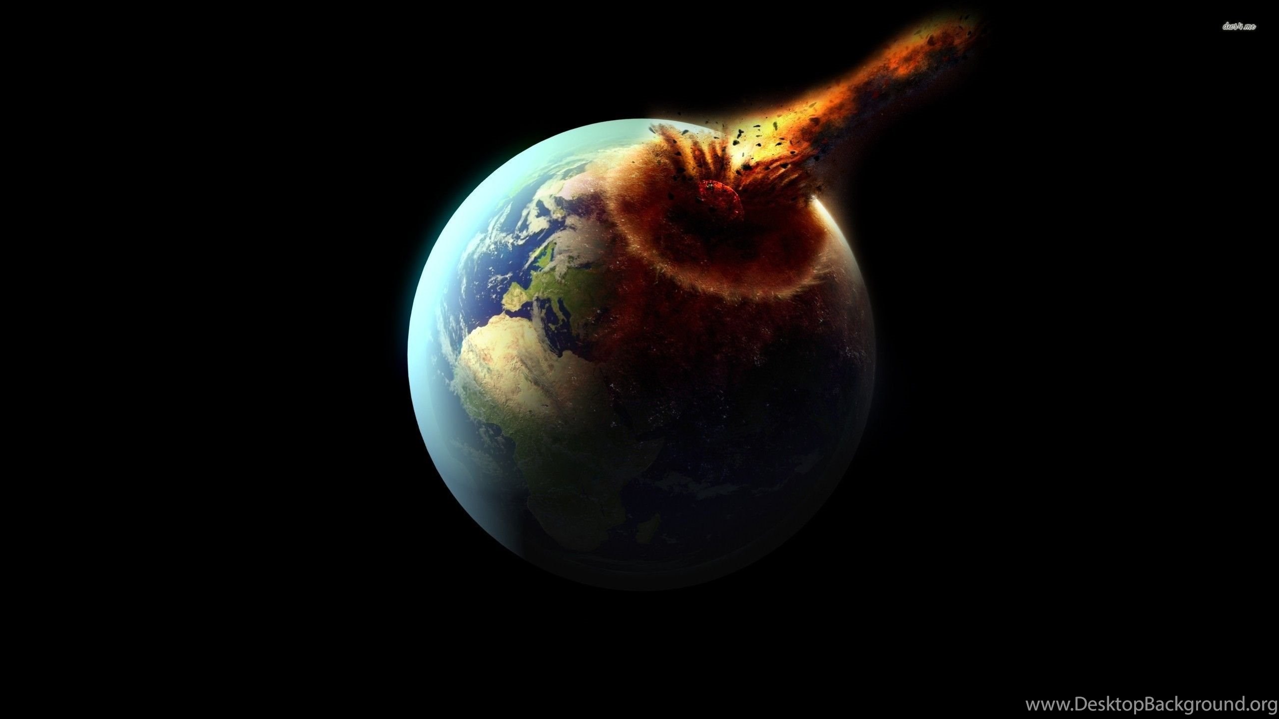 Asteroid Destroying Earth Wallpaper Fantasy Wallpaper Desktop Background