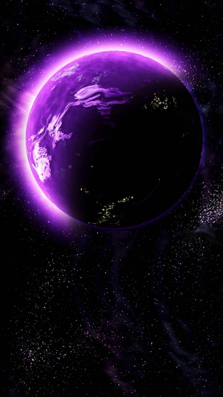 Purple Planet Wallpaper 4K Dark background Saturn 6425