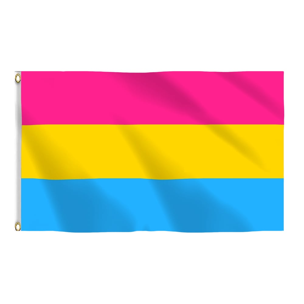 Pack Pansexual Pride Flags LGBTQ Accessory, 5 x 3 Feet Striped Pink, Yellow and Blue Flag for Party, Parades, Social Events, Support Pride Lesbian, Gay, Transgender, Queer, Home Decoration
