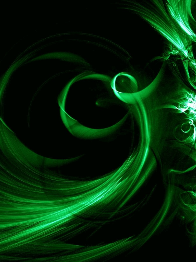 Green Swirls Abstract iPad wallpaper