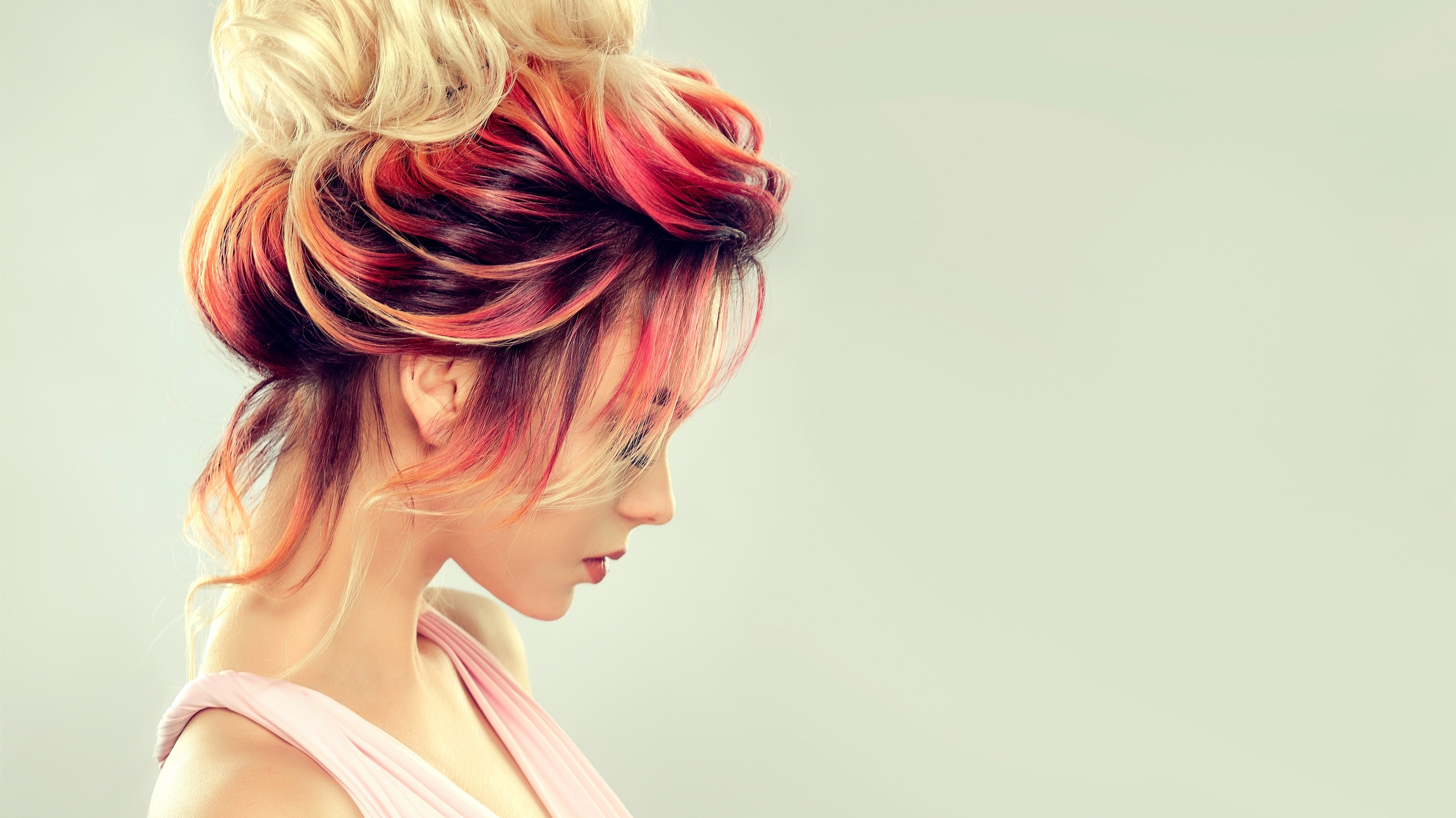 Wallpaper Fashion Girl, Hairstyle, Colorful Woman Hair Style Wallpaper & Background Download