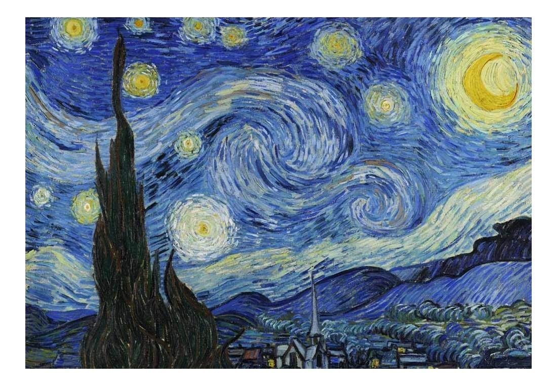 Wall26 Starry Night by Vincent Van Gogh Peel & Stick Wallpaper, 66x96 inches