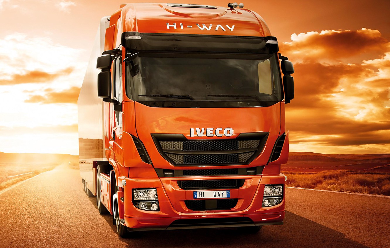 Wallpaper Road, Sunset, Desert, Track, 500, Tractor, Iveco, Stralis, Hi Way Image For Desktop, Section грузовики