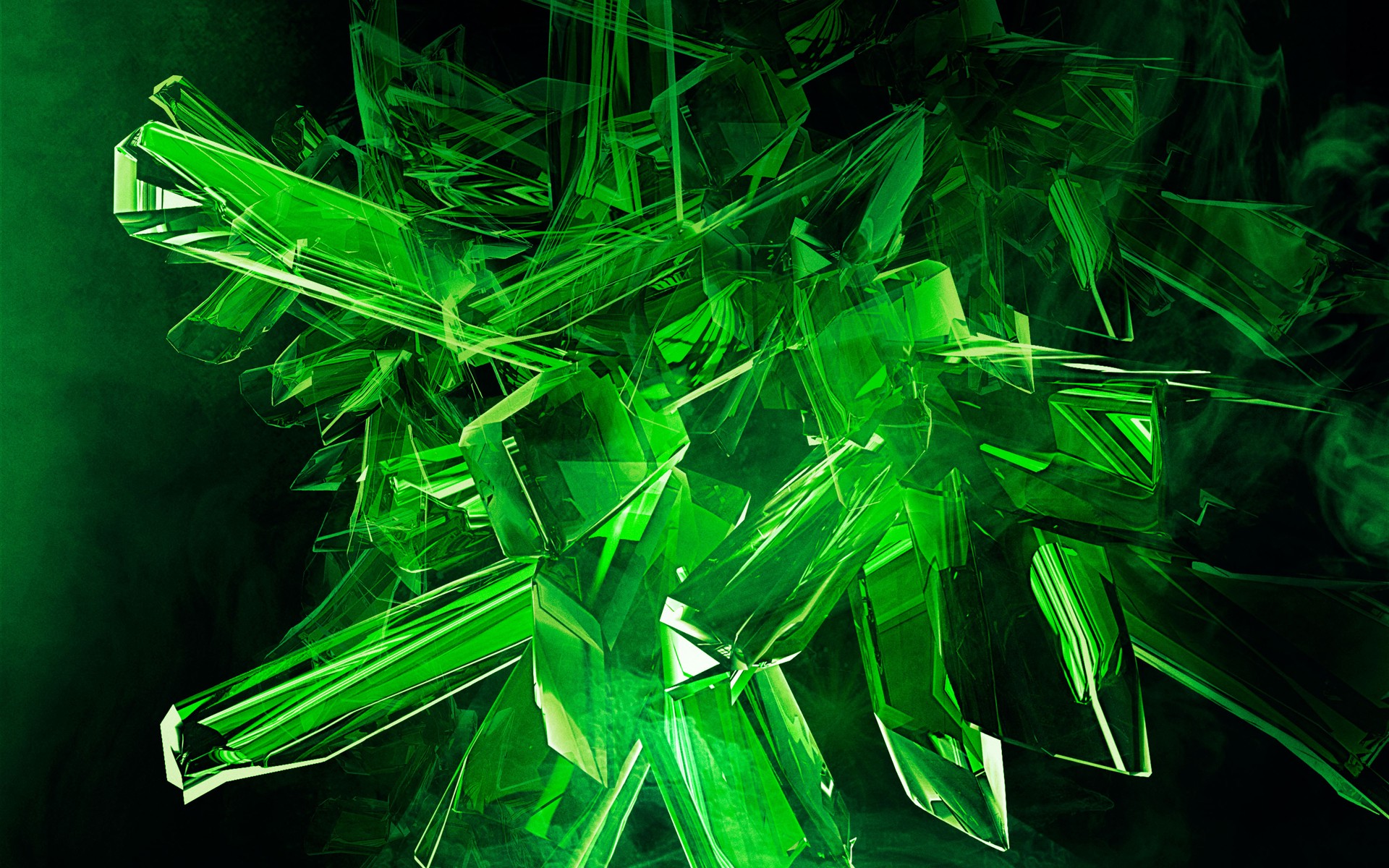 digital Art, Abstract, Green, Crystal Wallpaper HD / Desktop and Mobile Background