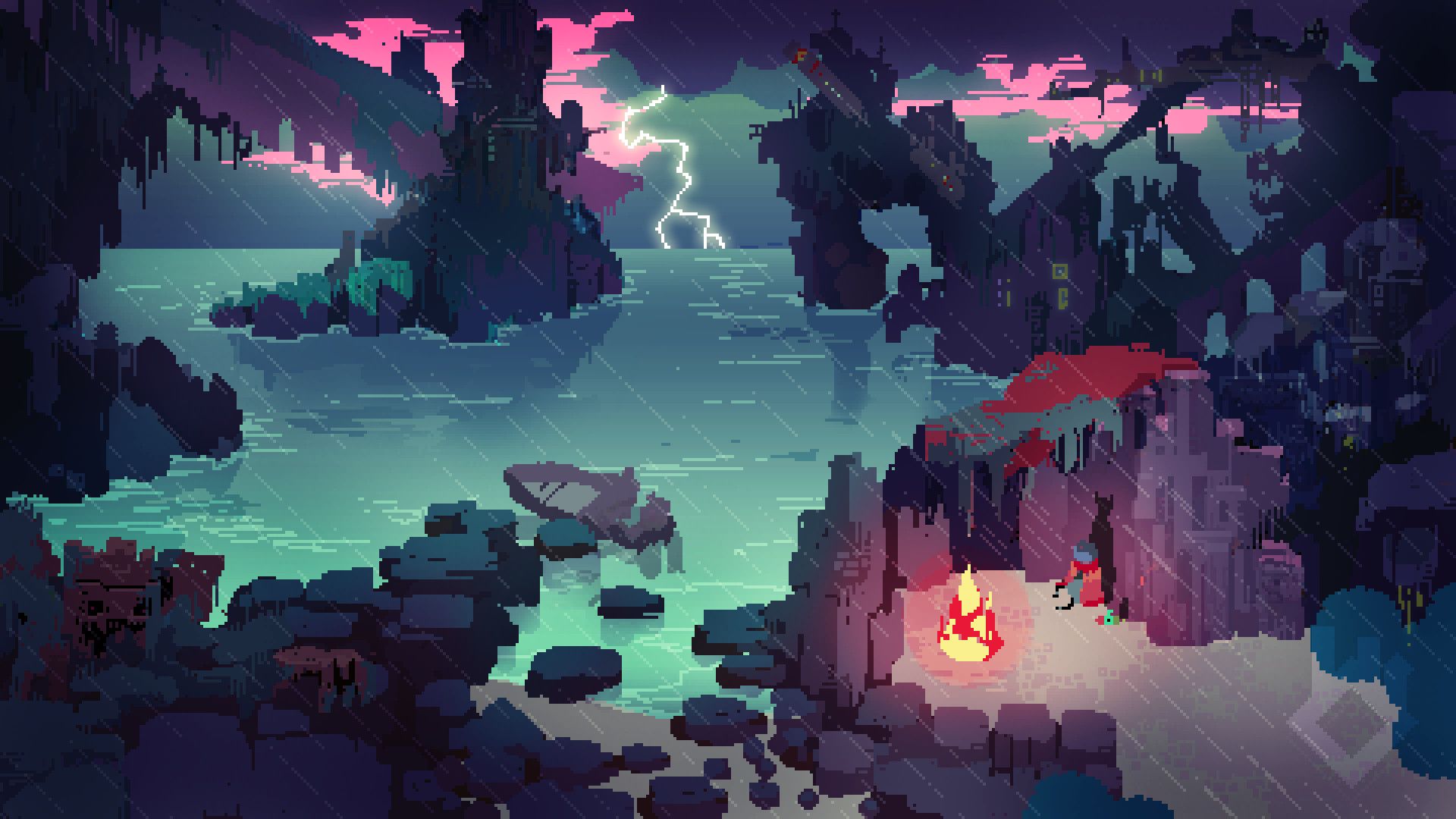 Res: 1920x Hyper Light Drifter. Pixel art landscape, Pixel art, Anime pixel art