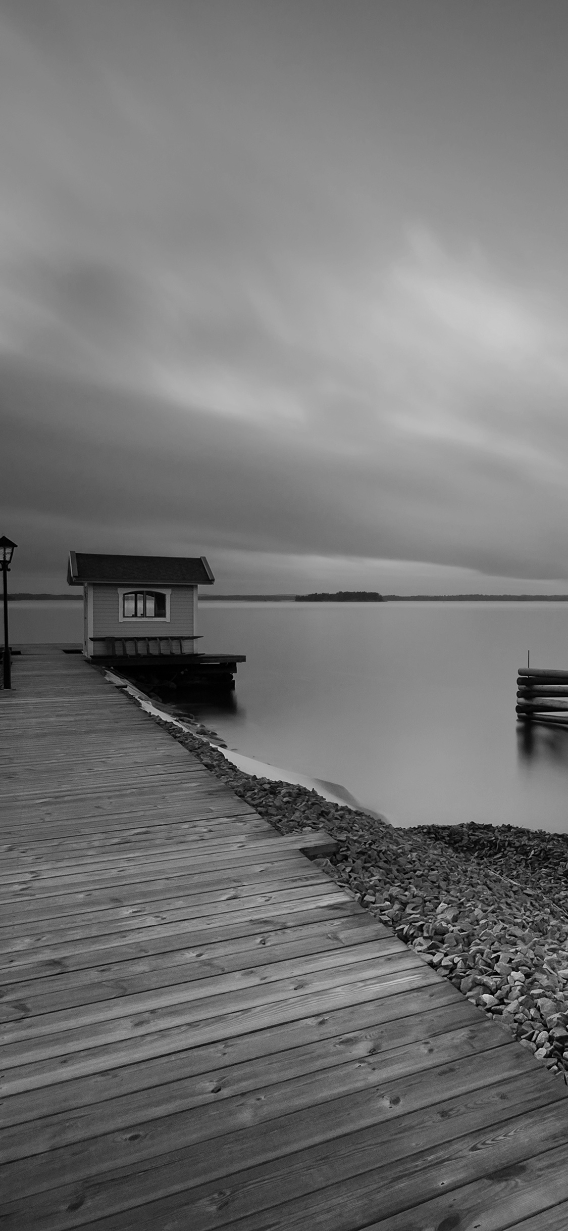 iPhone X wallpaper. lake calm nature beautiful sea water road dark