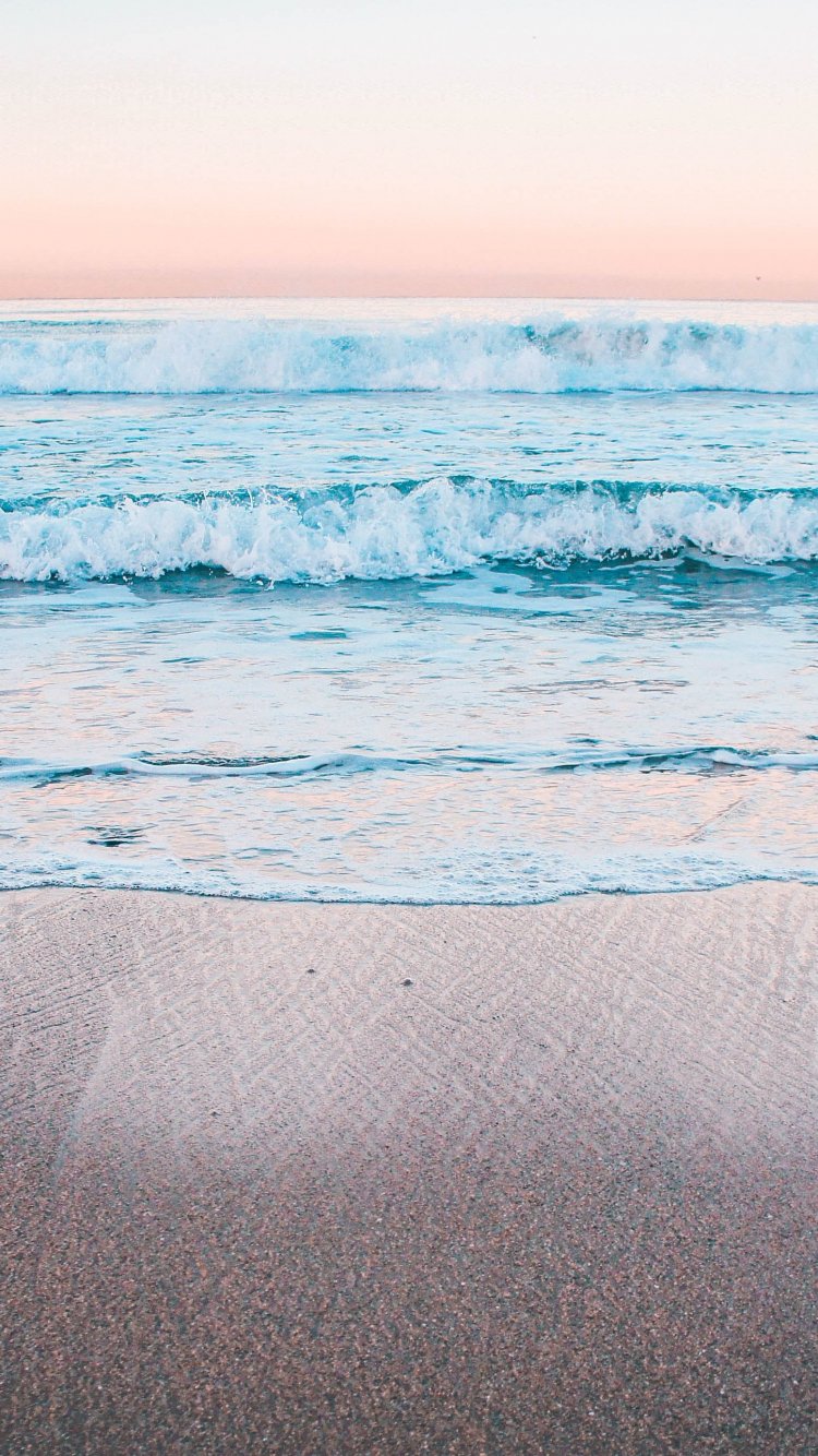 Download calm, beach, sea waves, peaceful 750x1334 wallpaper, iphone iphone 750x1334 HD image, background, 8572
