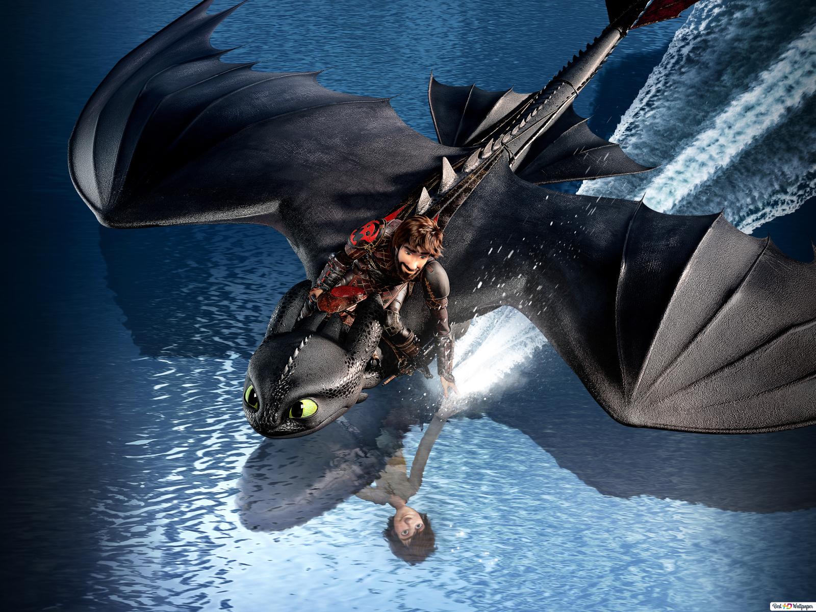 Hiccup flying with Toothless HD wallpaper download